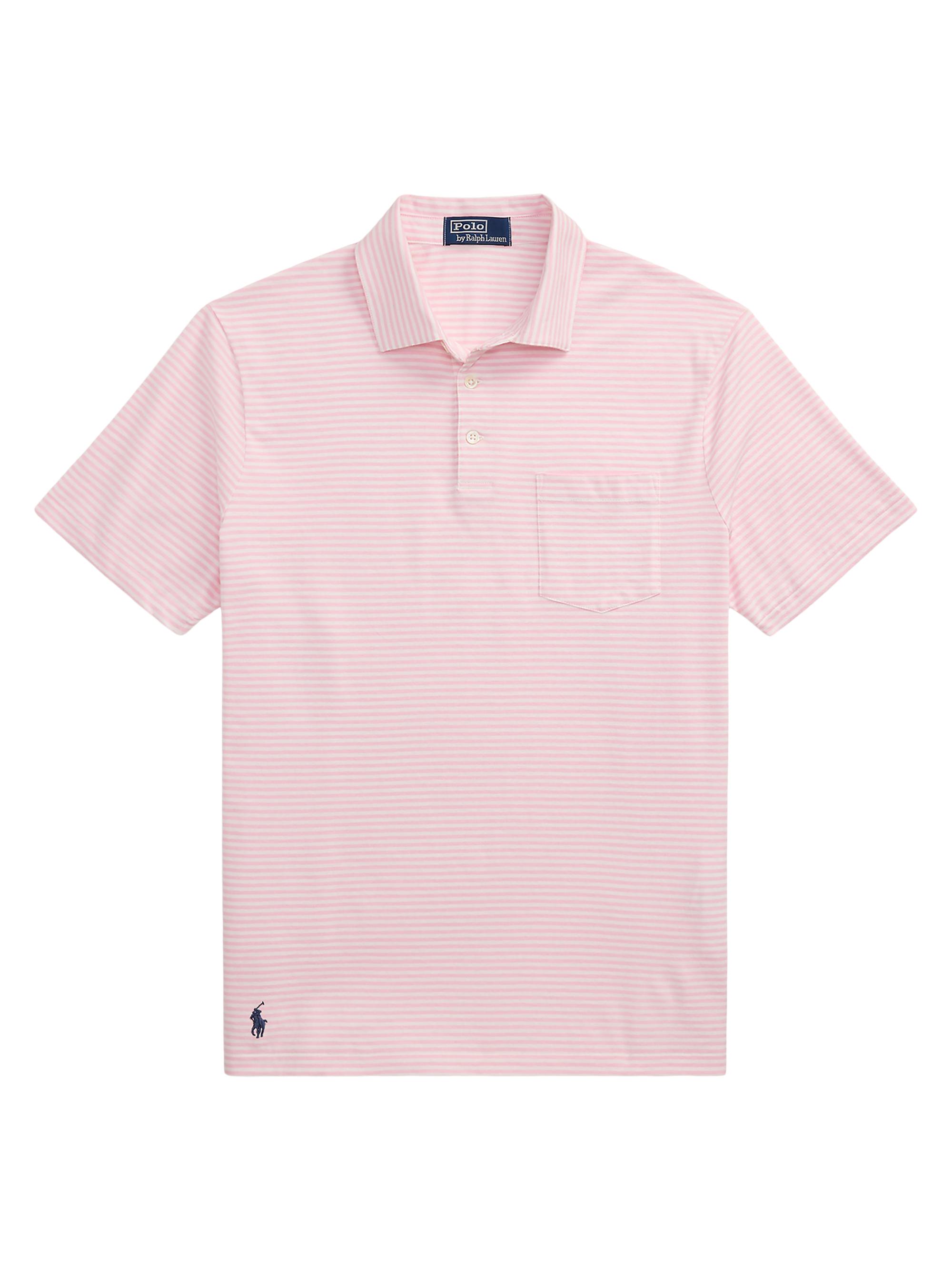Polo Ralph Lauren Men's Standard-Fit Striped Lisle Polo Shirt - Garden Pink