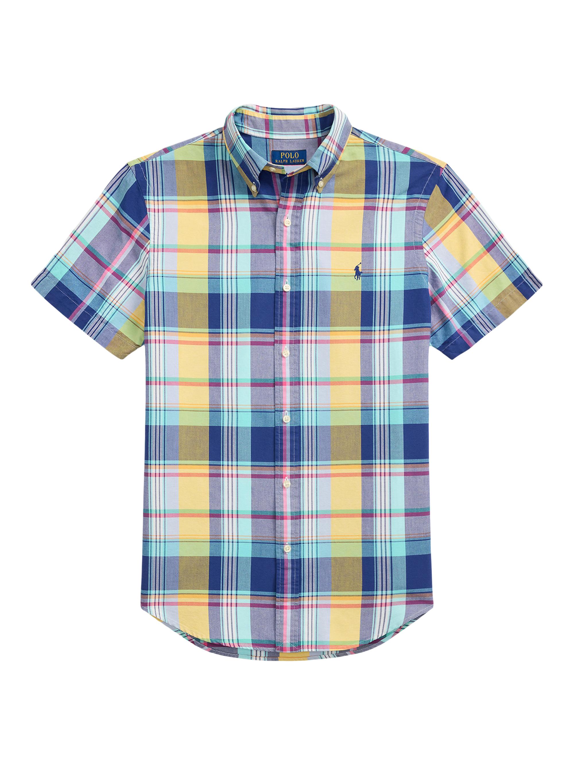 Polo Ralph Lauren Men's Classic-Fit Plaid Oxford Shirt - Green Pink Multi