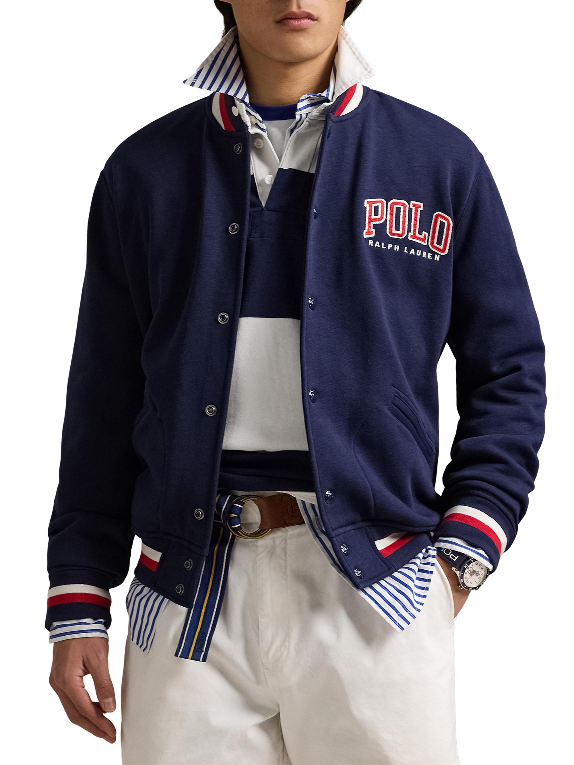 Polo Ralph Lauren Letterman-Logo Fleece Baseball Jacket | Saks