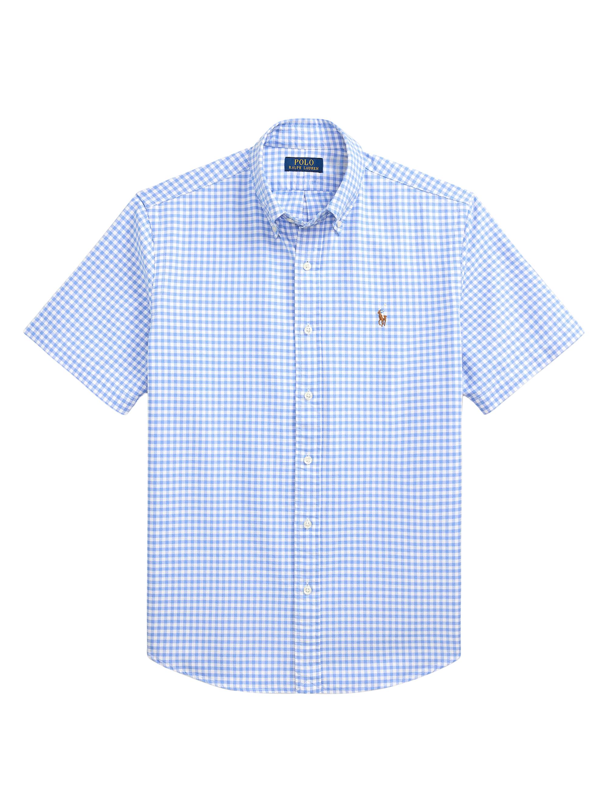 Polo Ralph Lauren Men's Classic-Fit Gingham Oxford Shirt - Light Blue White