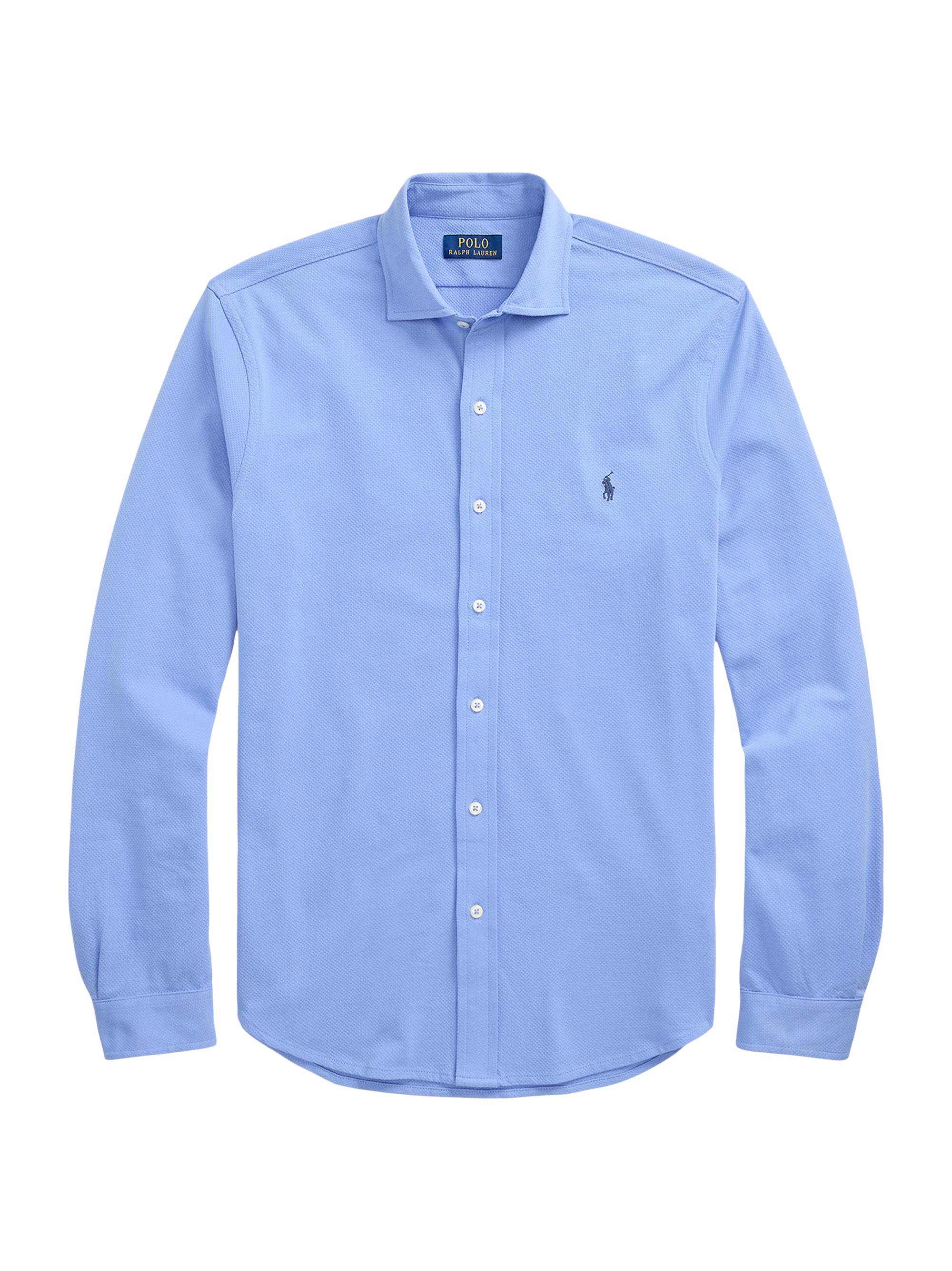 Polo Ralph Lauren Men's Honeycomb-Knit Cotton Shirt - Canvas Blue
