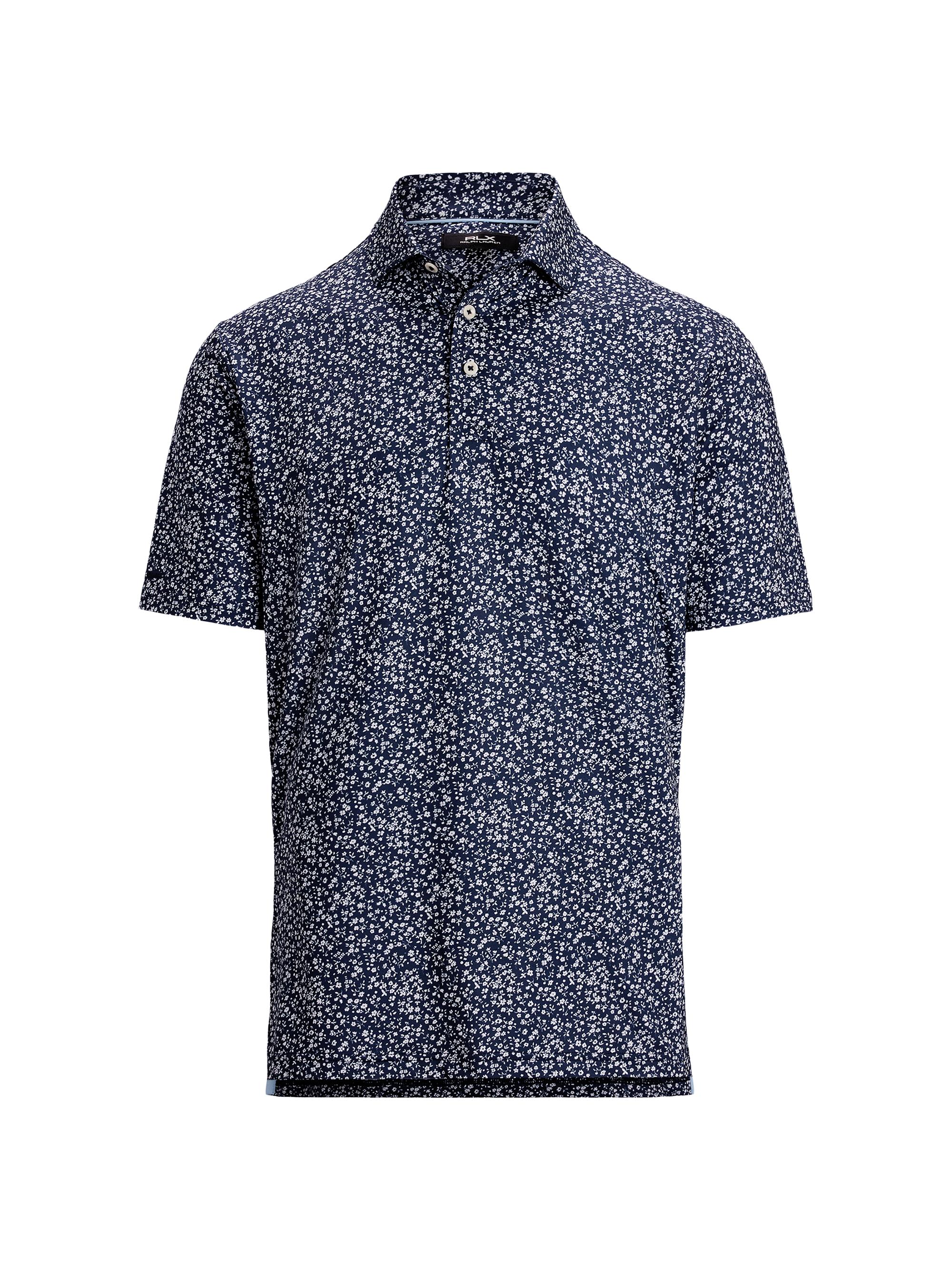 RLX Ralph Lauren Men's Classic-Fit Performance Polo Shirt - Micro Toss Floral Refined Navy