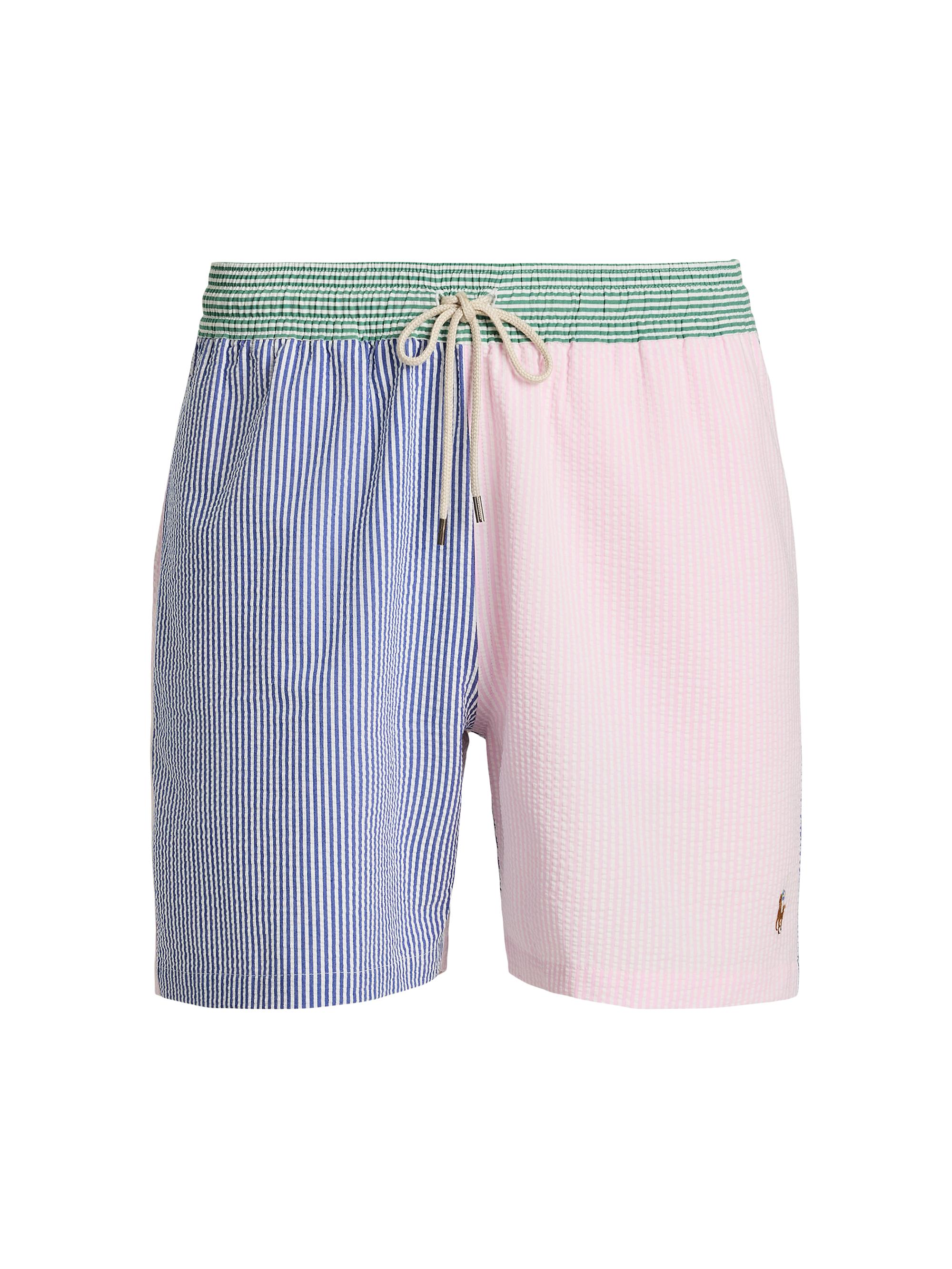 Polo Ralph Lauren Men's 5.75''Traveler Classic Swim Trunks - Seersucker Preppy Funshort