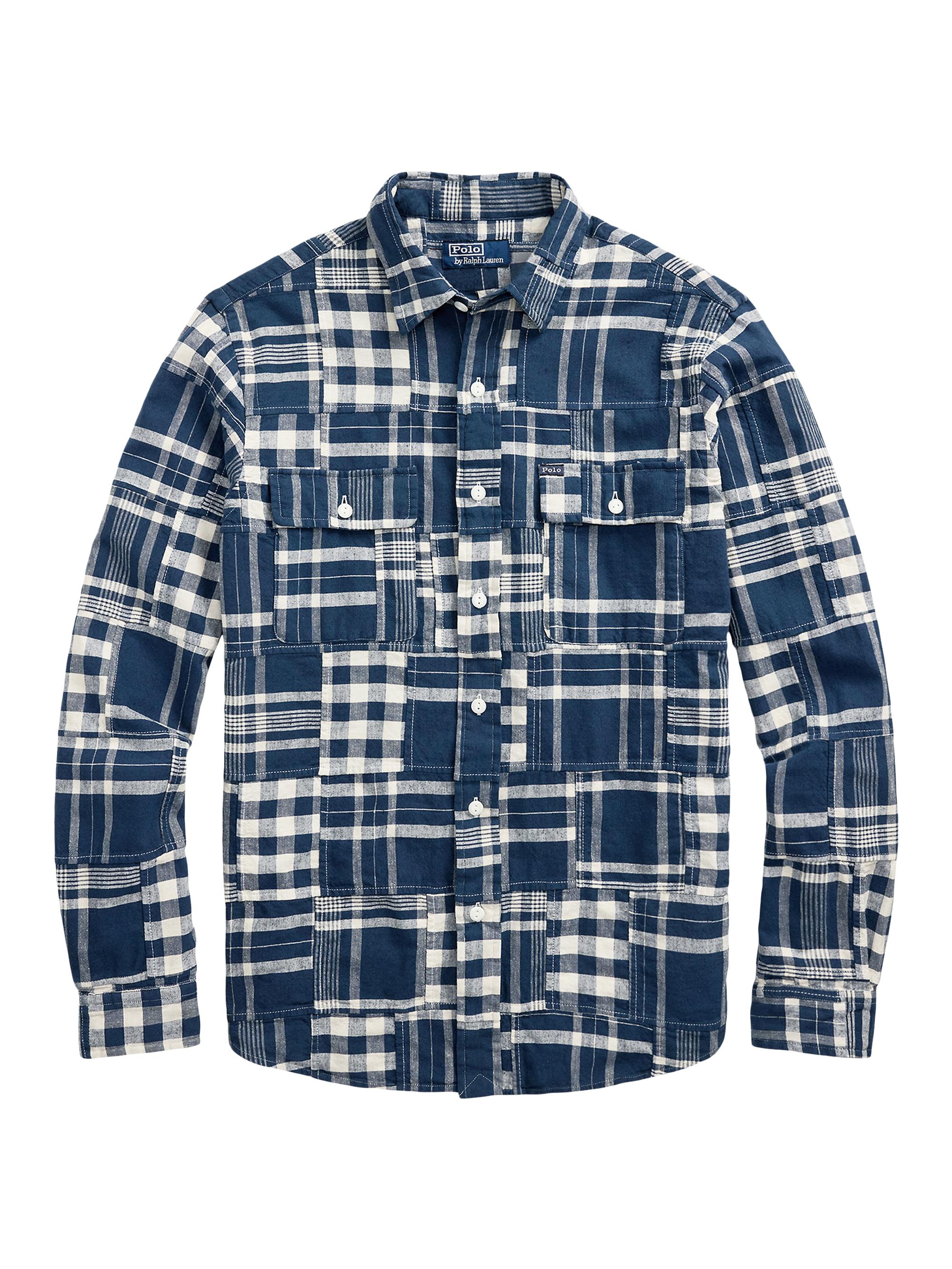 Polo Ralph Lauren Men's Classic-Fit Patchwork Workshirt - Navy Patchwork