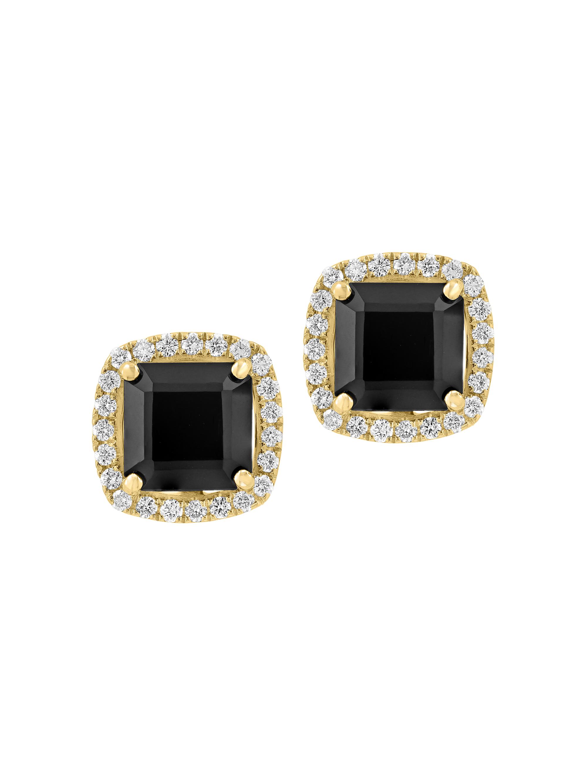 Saks Fifth Avenue Collection Women's 14K Yellow Gold, Onyx & 0.34 TCW Diamond Stud Earrings - Yellow Gold