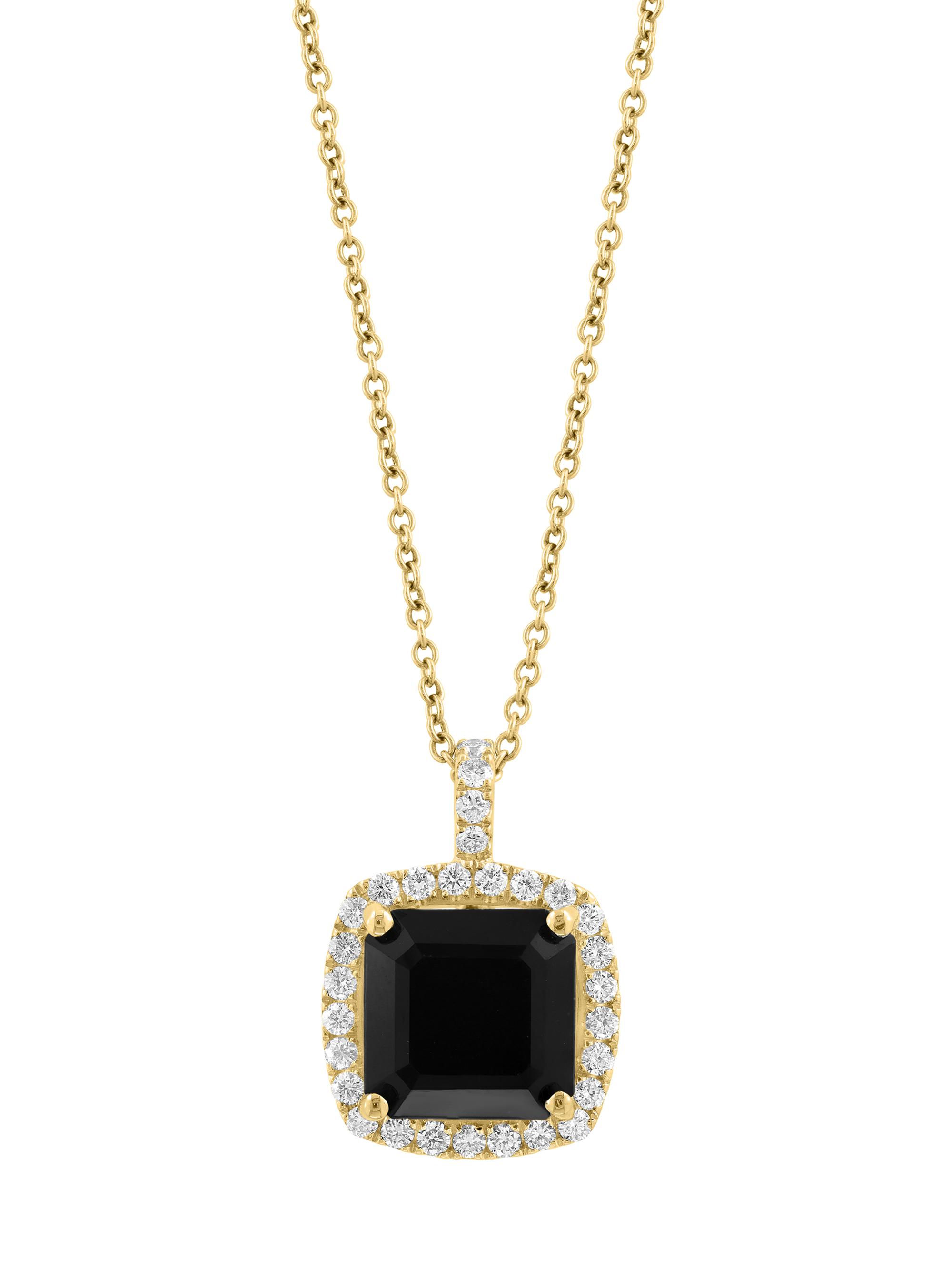 Saks Fifth Avenue Collection Women's 14K Yellow Gold, Onyx & 0.36 TCW Diamond Pendant Necklace - Yellow Gold