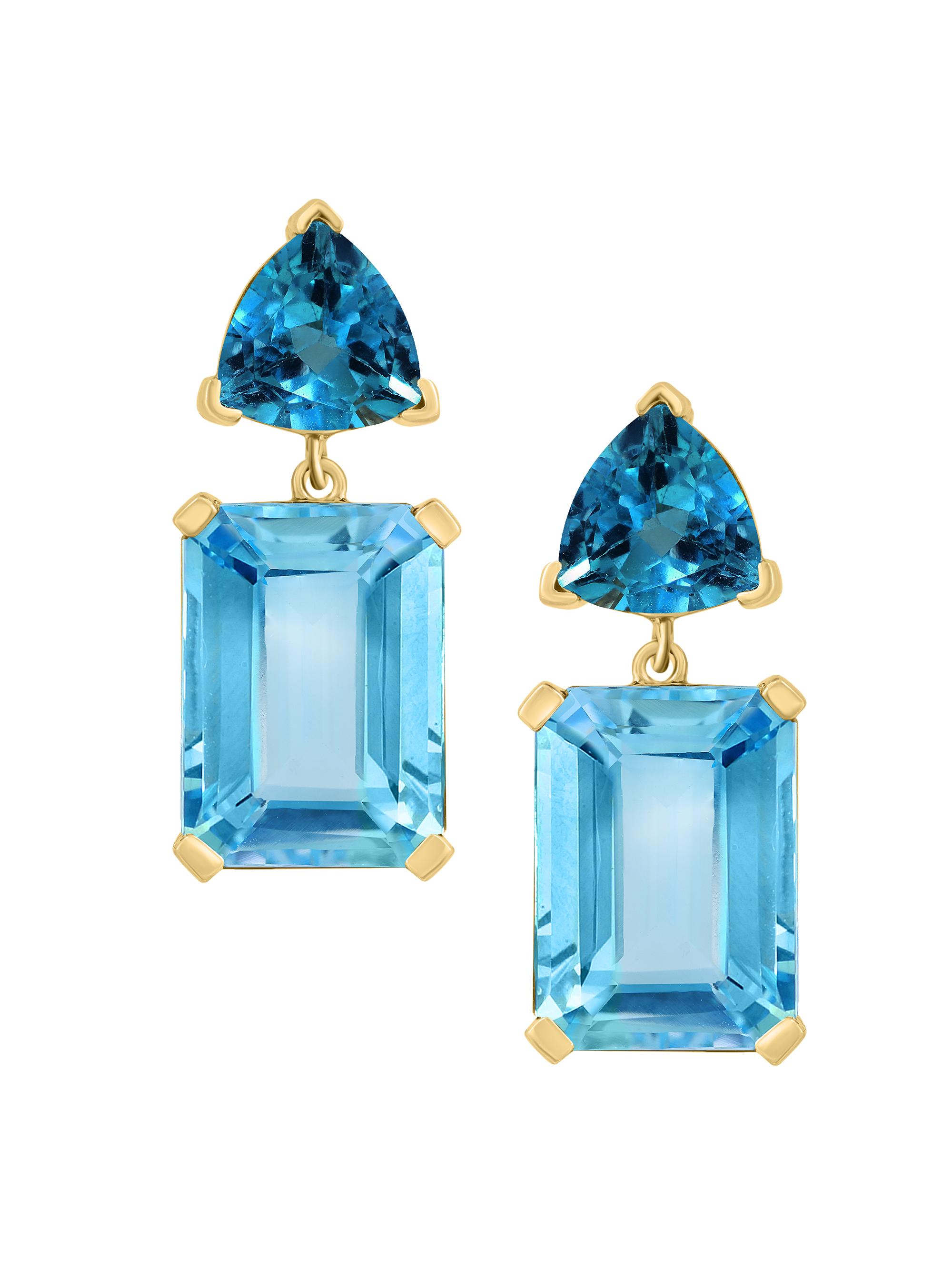Saks Fifth Avenue Collection Women's 14K Yellow Gold, London Blue Topaz & Sky Blue Topaz Drop Earrings - Yellow Gold