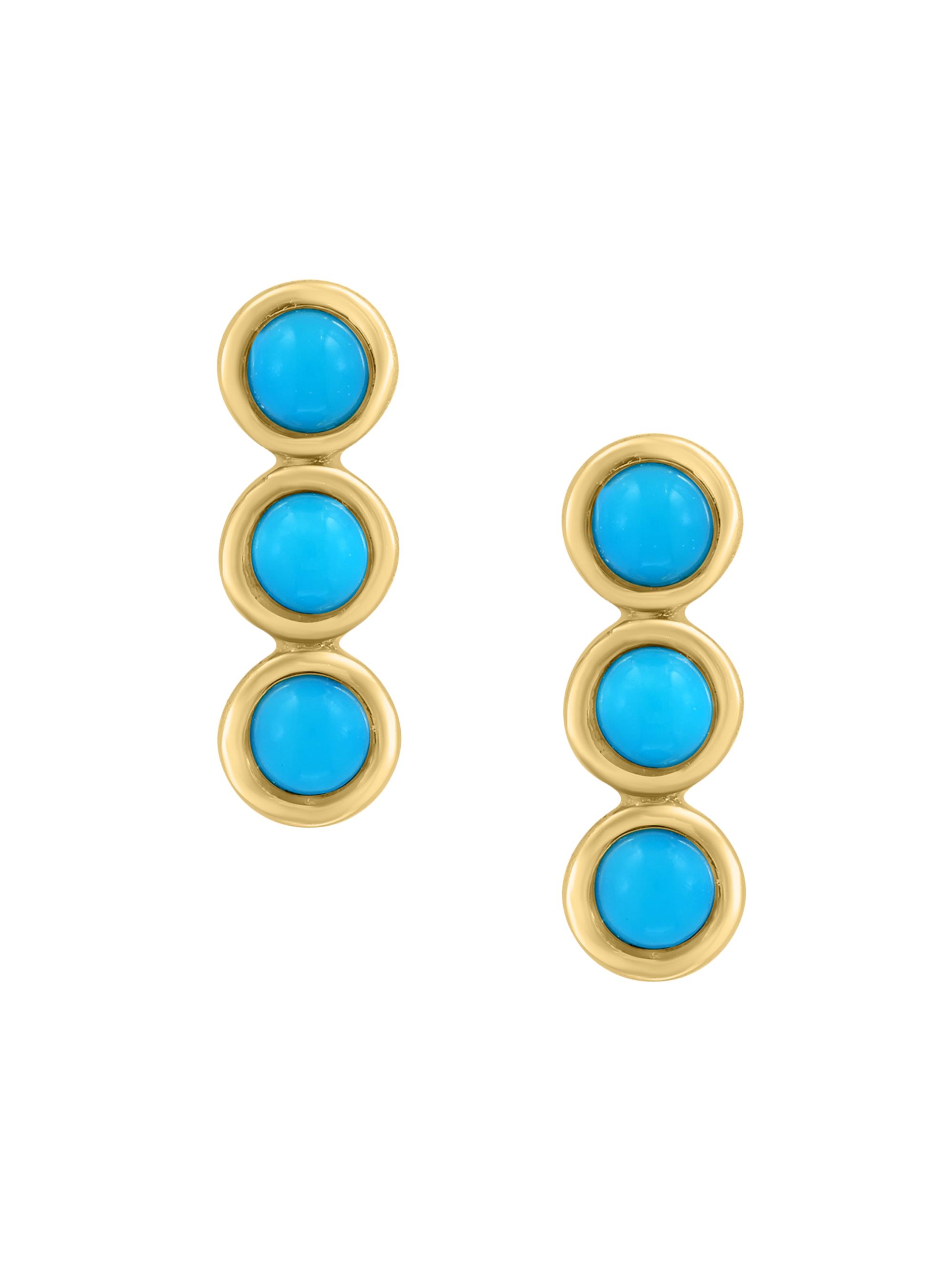 Saks Fifth Avenue Collection Women's 14K Yellow Gold & Turquoise Stud Earrings - Yellow Gold