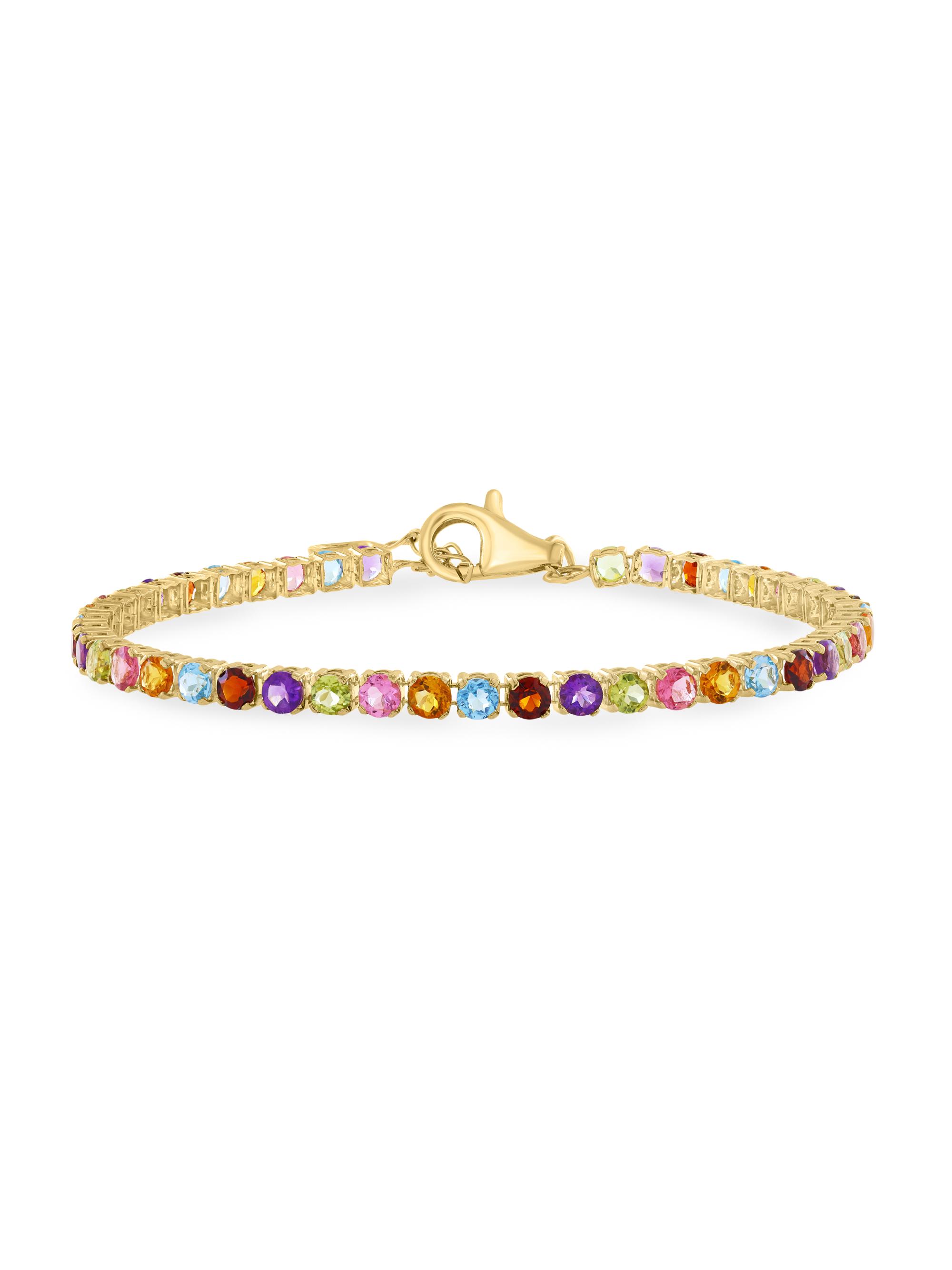Saks Fifth Avenue Collection Women's 14K Yellow Gold & Multi-Stone Tennis Bracelet - Yellow Gold