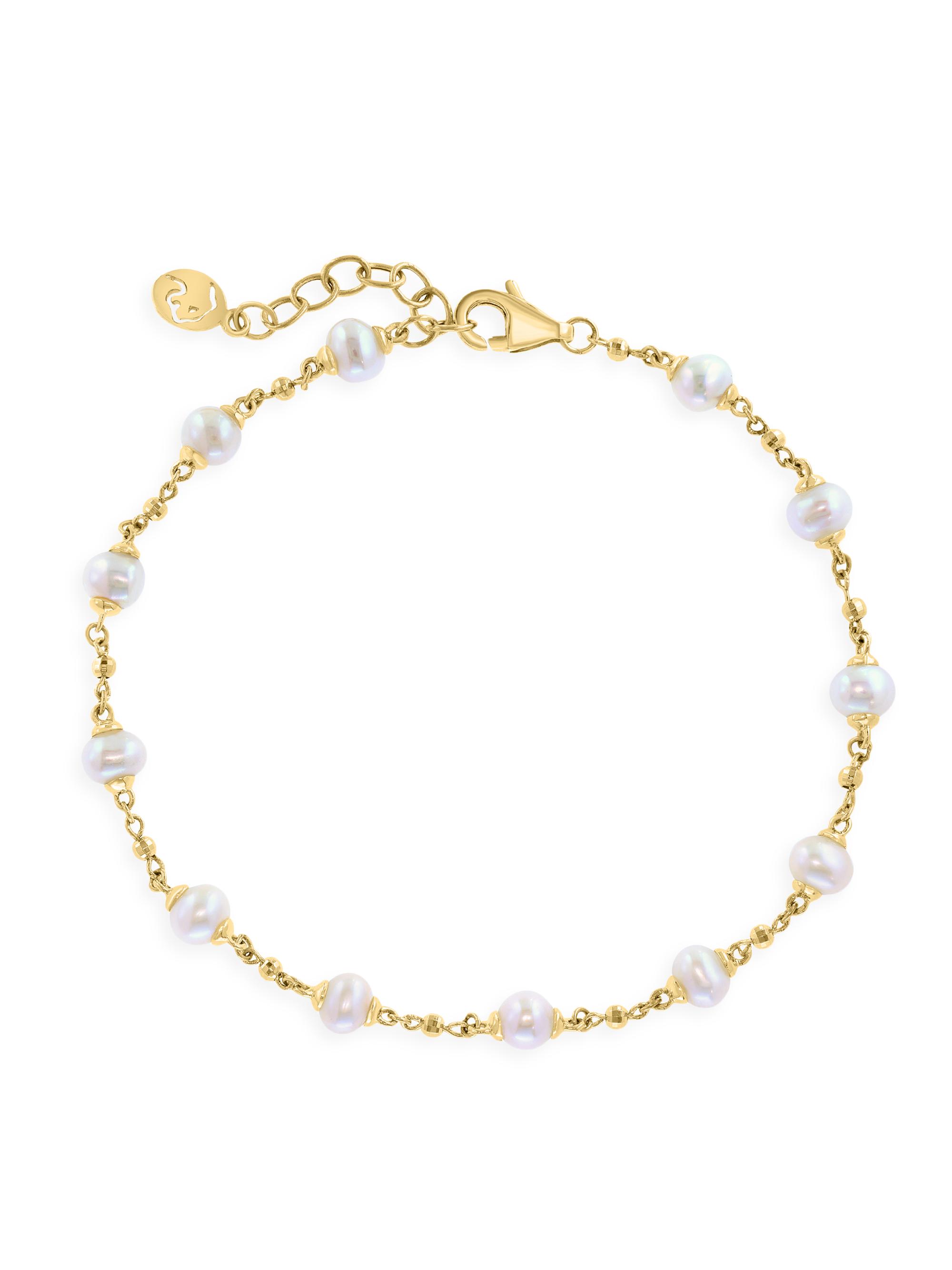Saks Fifth Avenue Collection Women's 14K Yellow Gold & Freshwater Pearl Station Bracelet - Yellow Gold