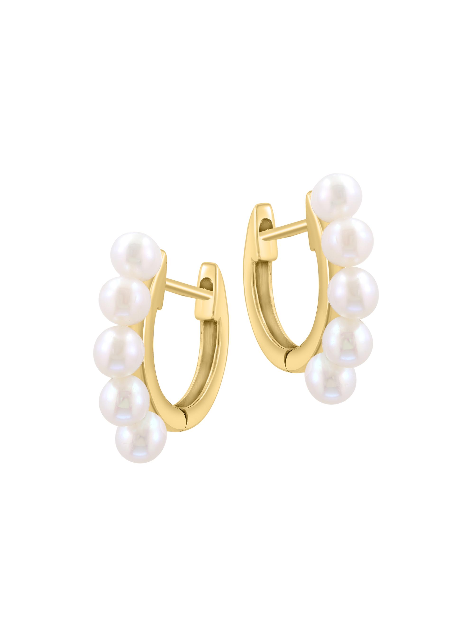 Saks Fifth Avenue Collection Women's 14K Yellow Gold & Cultured Freshwater Pearl Hoop Earrings - Yellow Gold