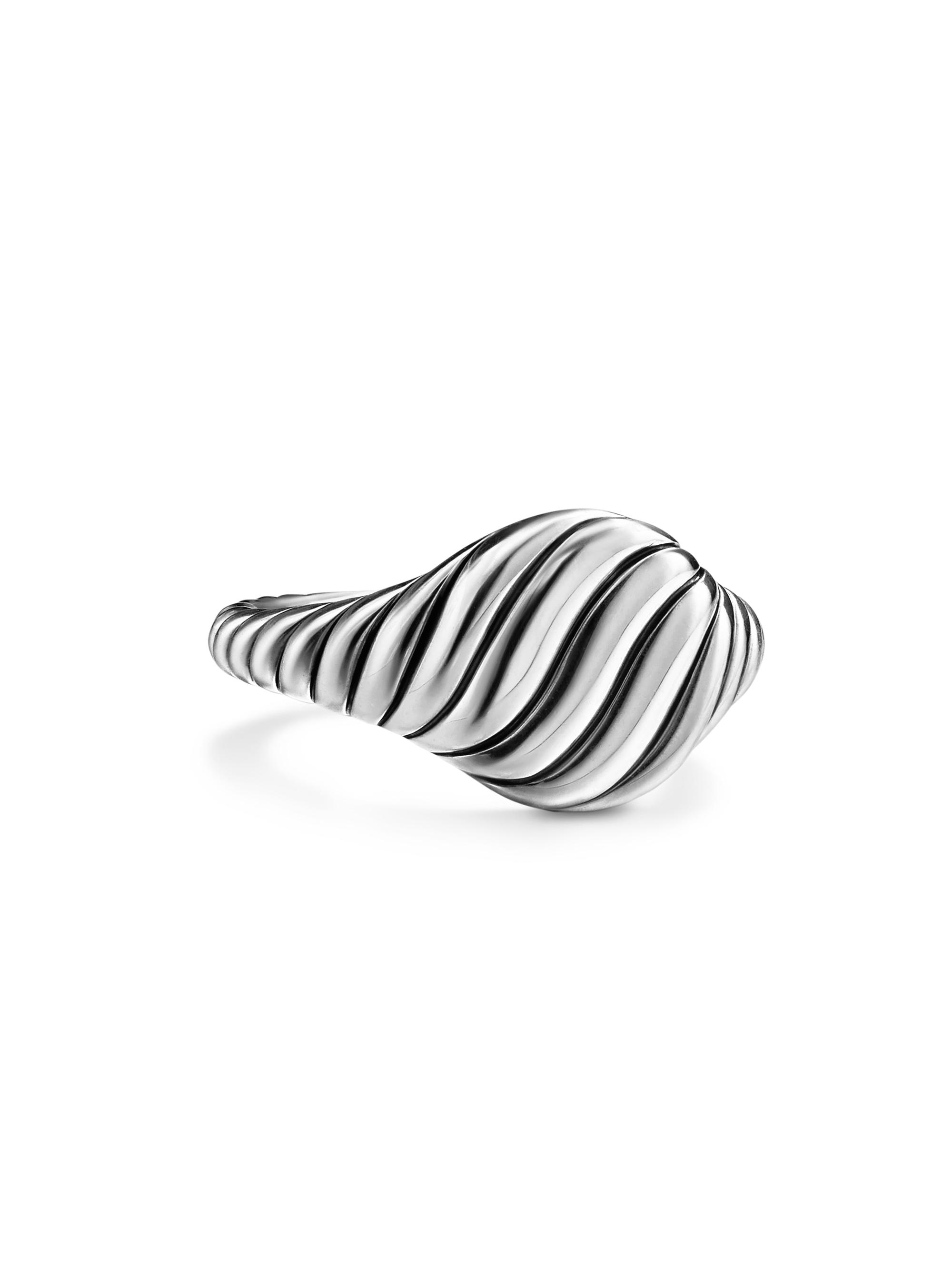 David Yurman Women's Sculpted Cable Pinky Ring in Sterling Silver, 10MM - Silver