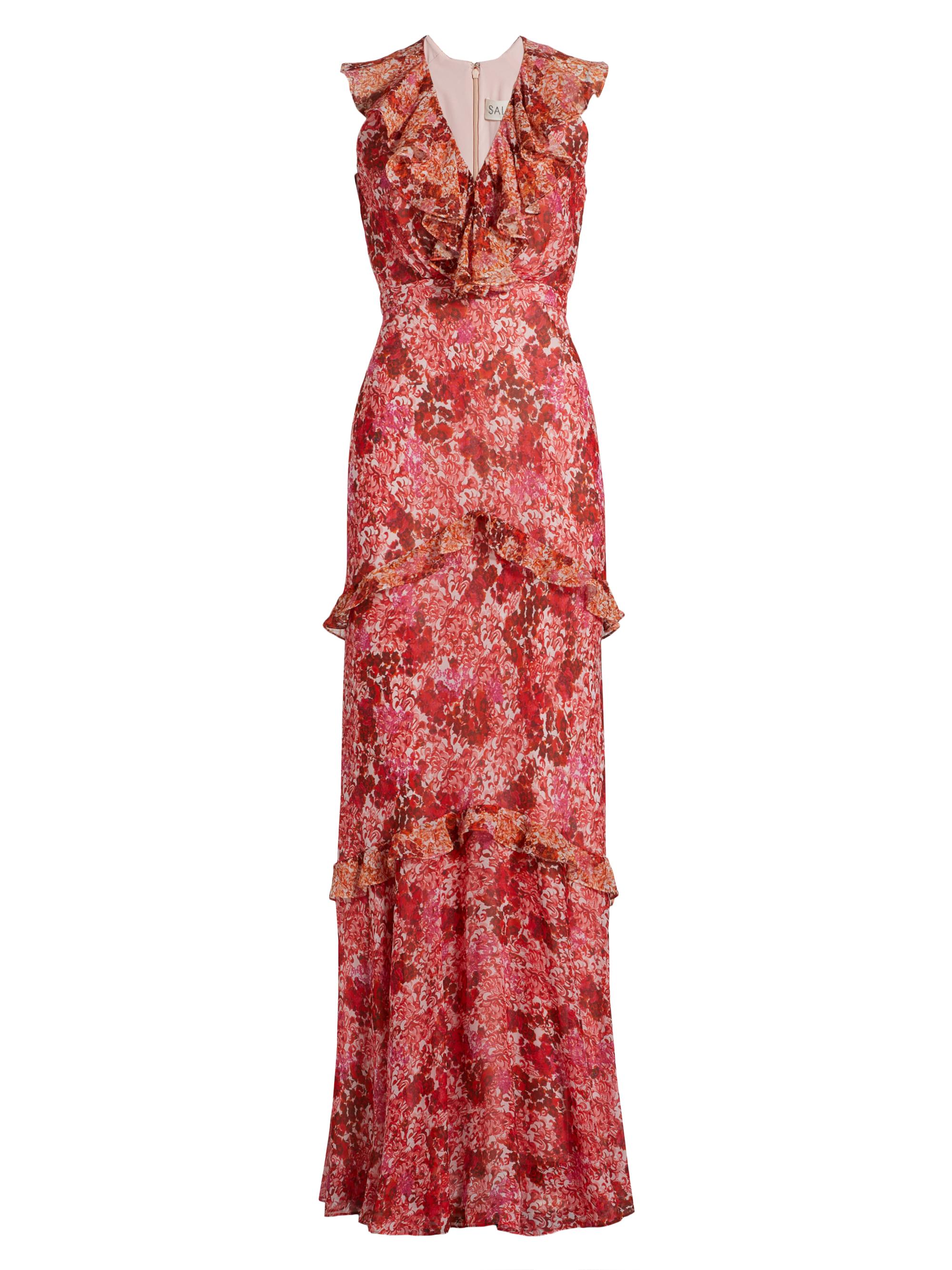 Saloni Women's Rita Silk Maxi Dress - Florentina Blush