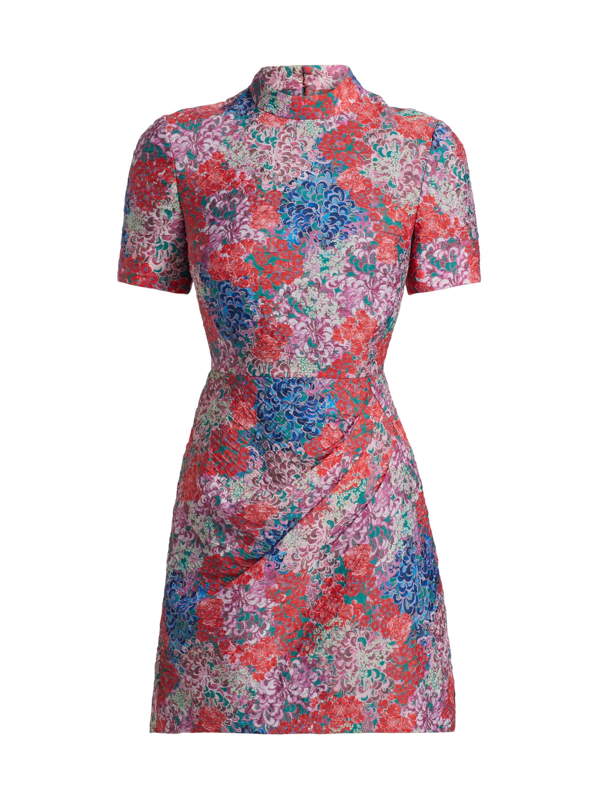 Saloni Women's Draped Floral Minidress - Florentina Sea