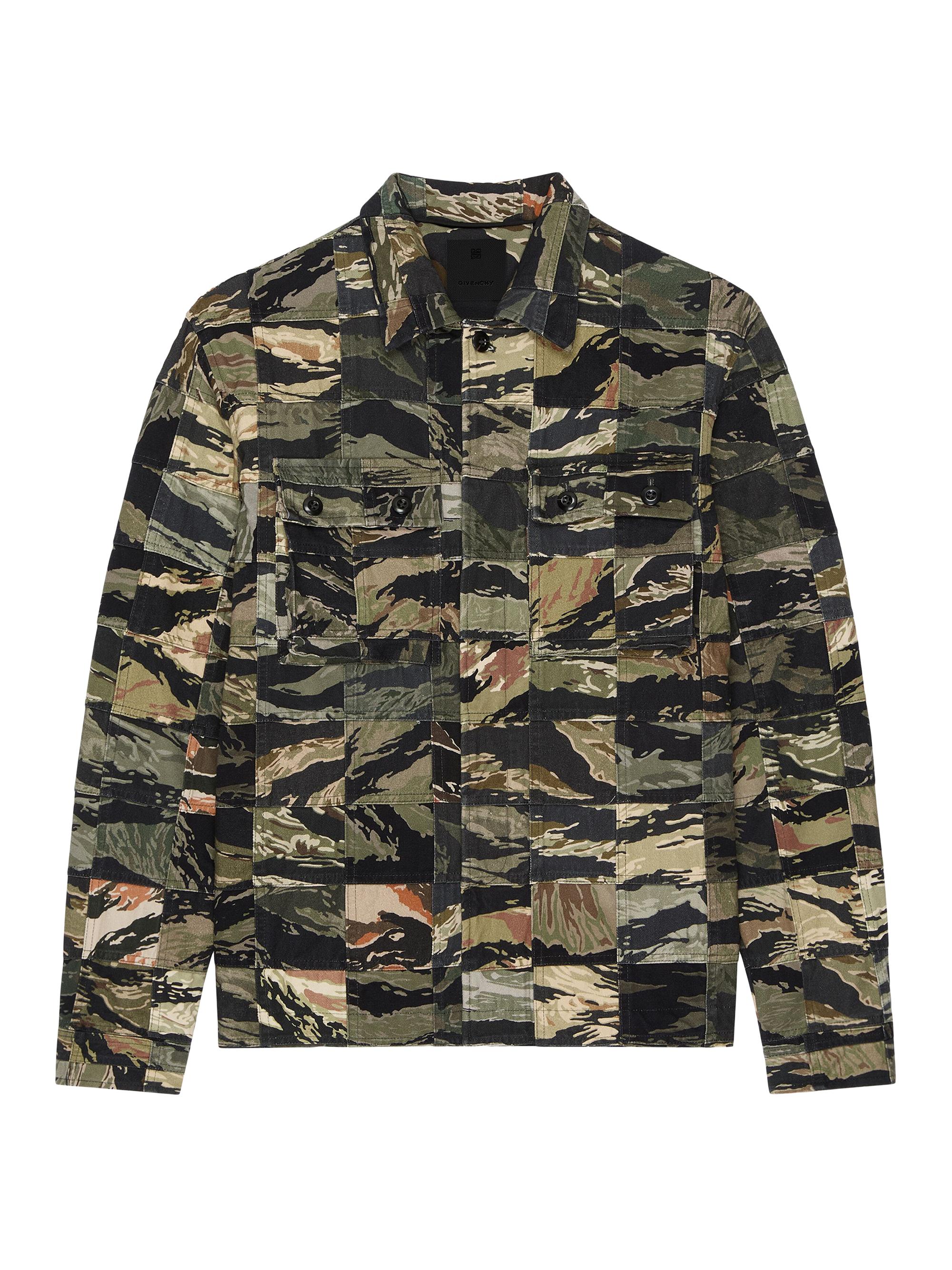 Givenchy Men's Patchwork Shirt in Cotton with Camo Print - Multicolored