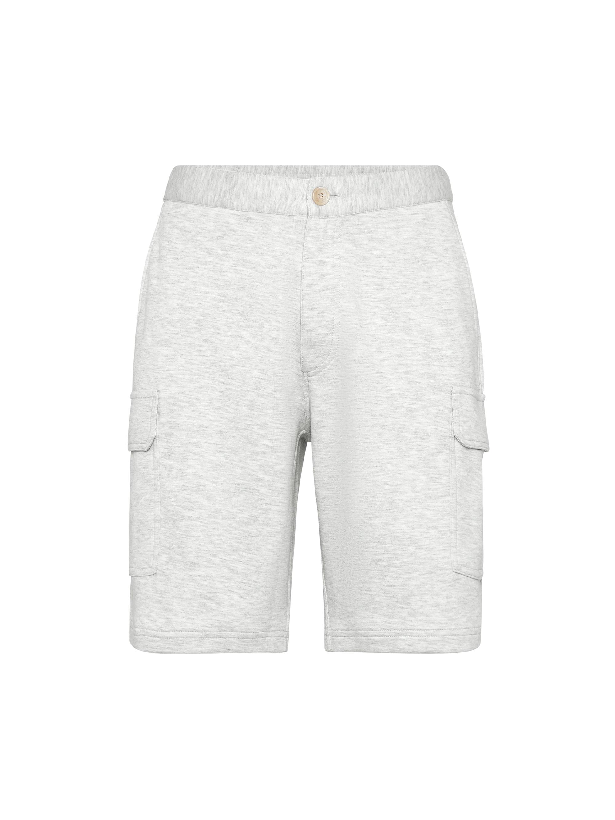 Brunello Cucinelli Men's French Terry Double Cloth Bermuda Shorts - Pearl Grey