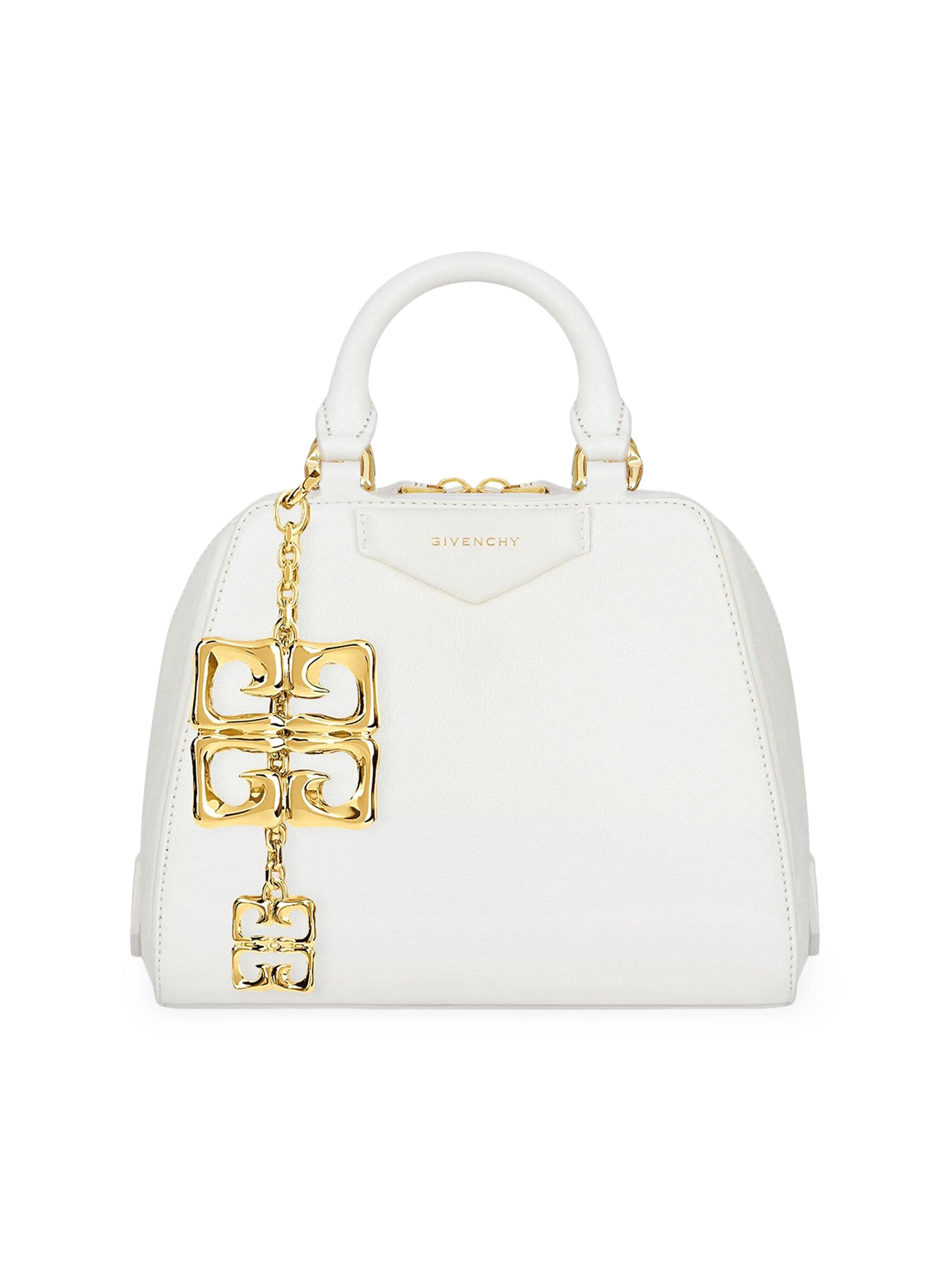 Givenchy Women's Nano Antigona Cube Top Handle Bag in Leather with Charm - Black