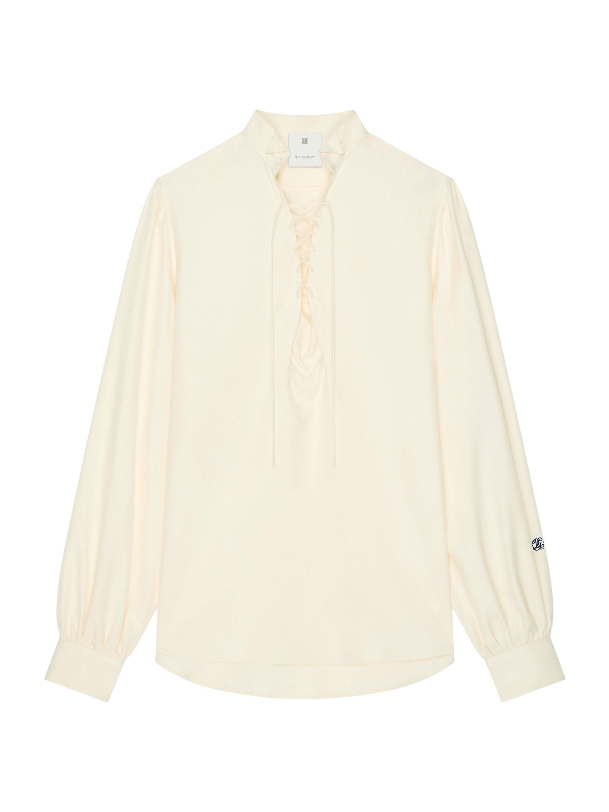 Givenchy Men's Shirt in Silk with Laces - Off White