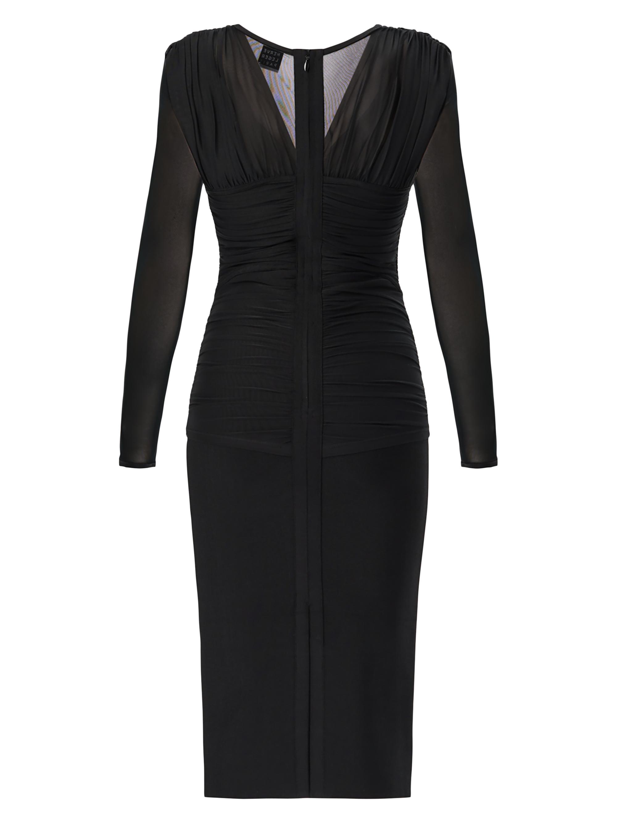Herv Lger The Angela Ruched Plunge Midi-Dress | Saks Fifth Avenue