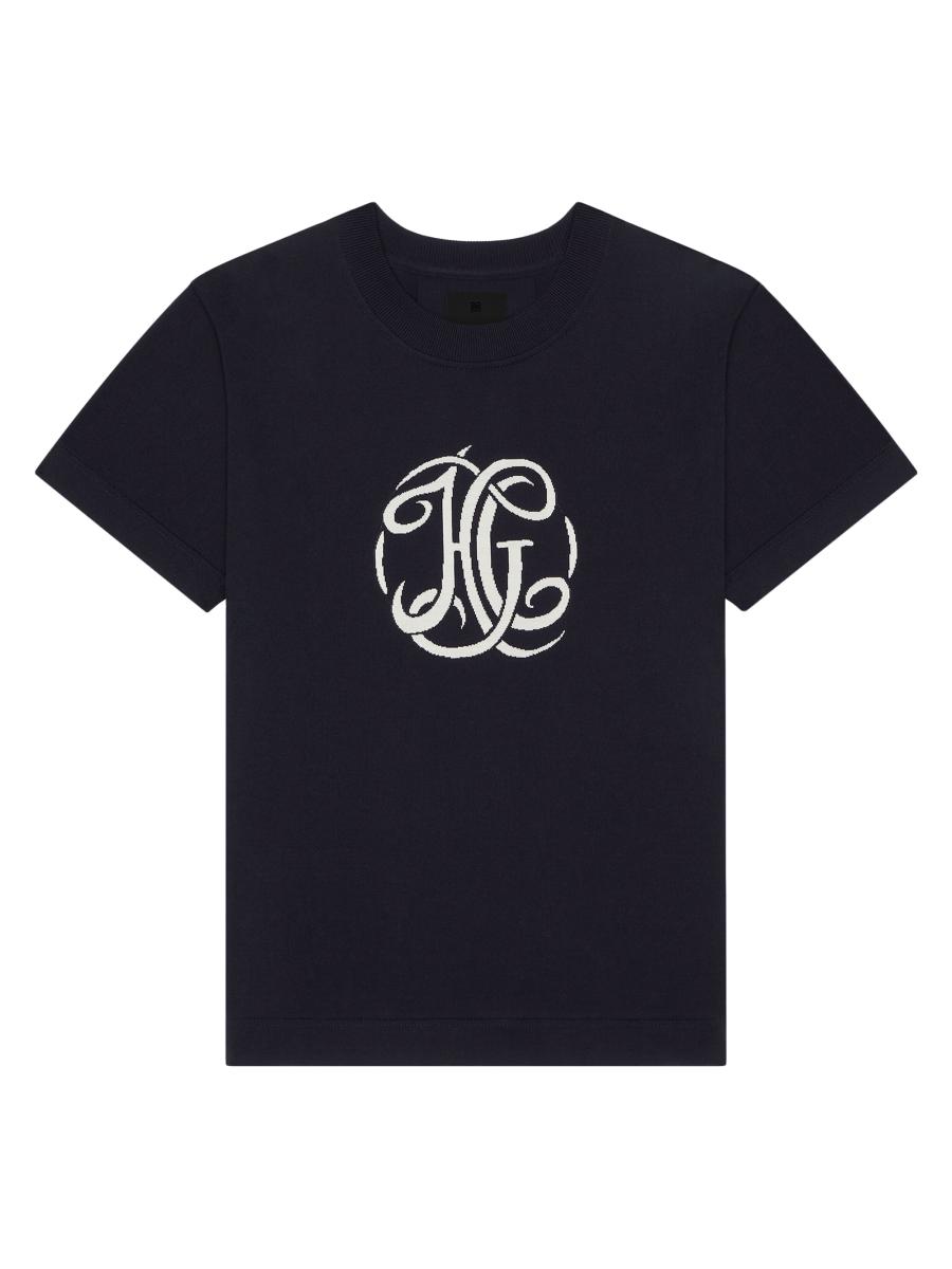 Givenchy T-Shirt in Knit with HG Jacquard | Saks Fifth Avenue