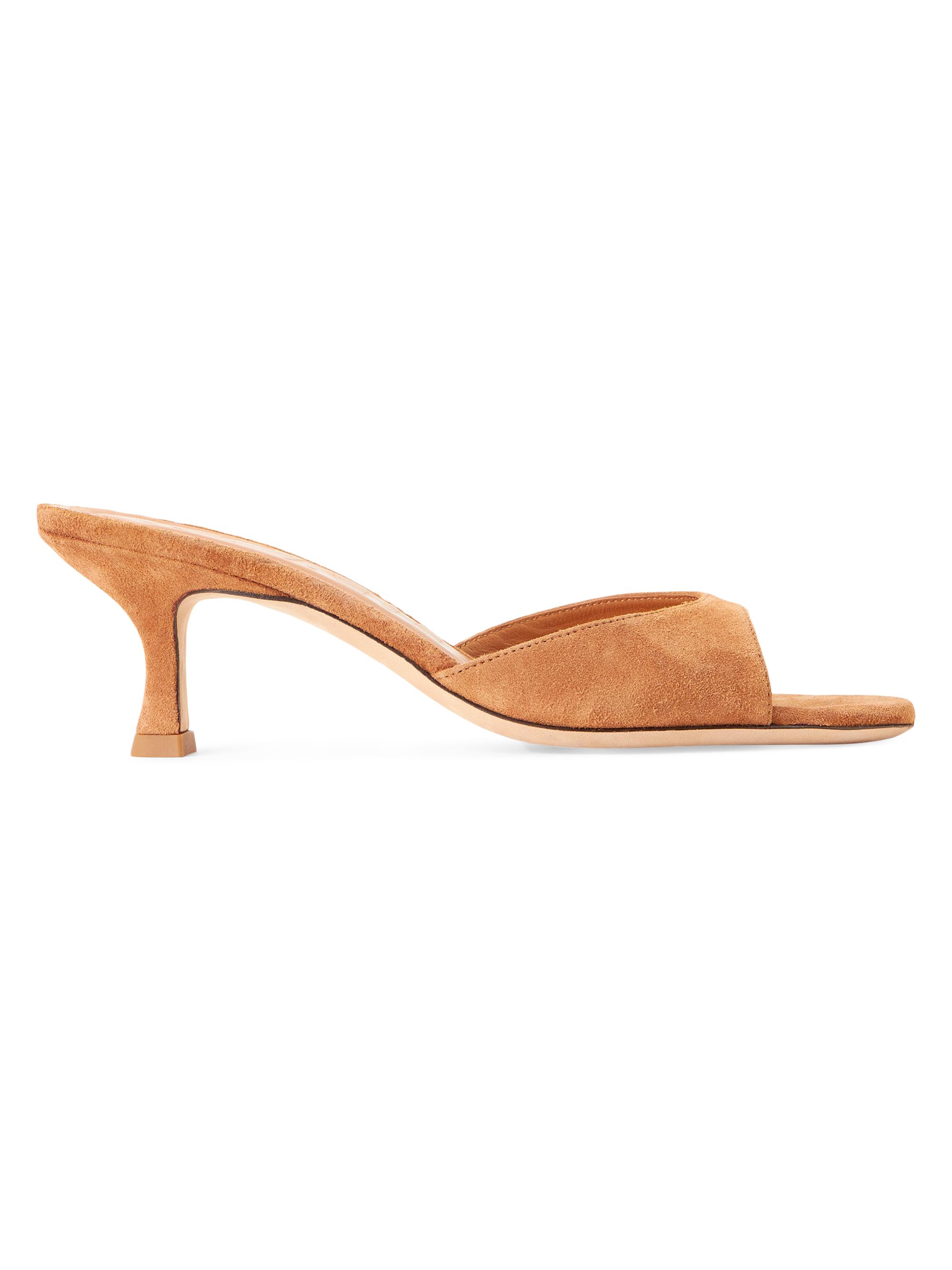 Staud Women's Brigitte 55MM Suede Mules - Tan