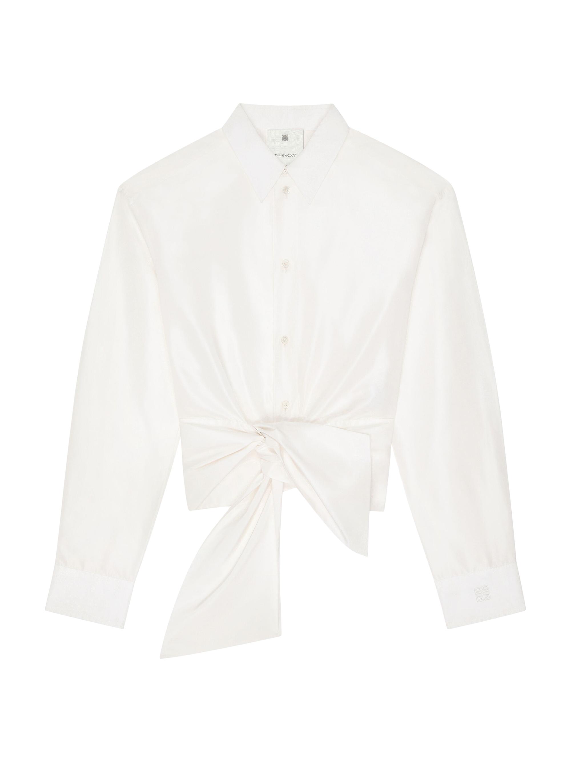 Givenchy Women's Bow Shirt in Taffetas with 4G Details - Off White