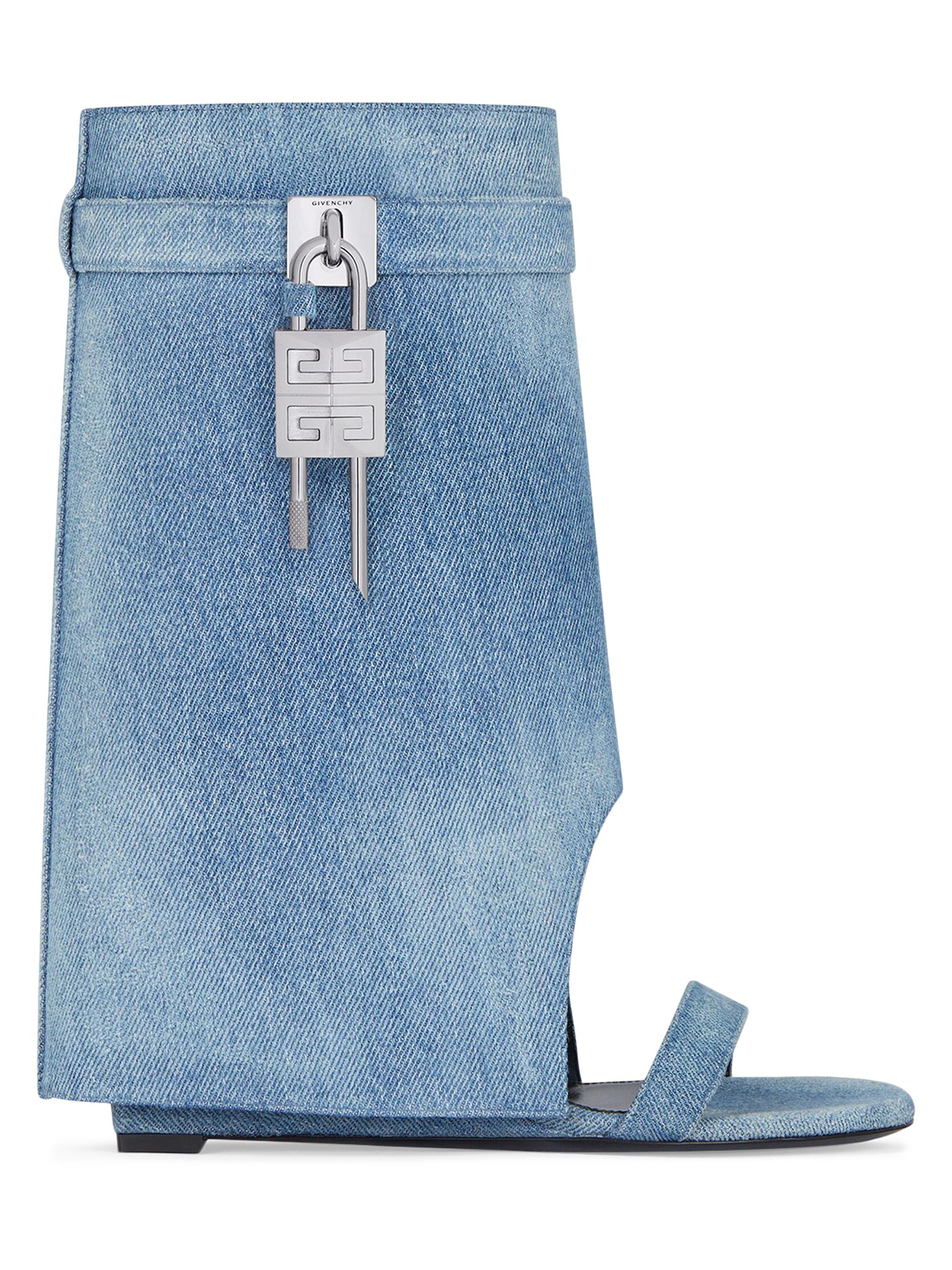 Givenchy Women's Shark Lock Sandals in Gradient Denim - Medium Blue