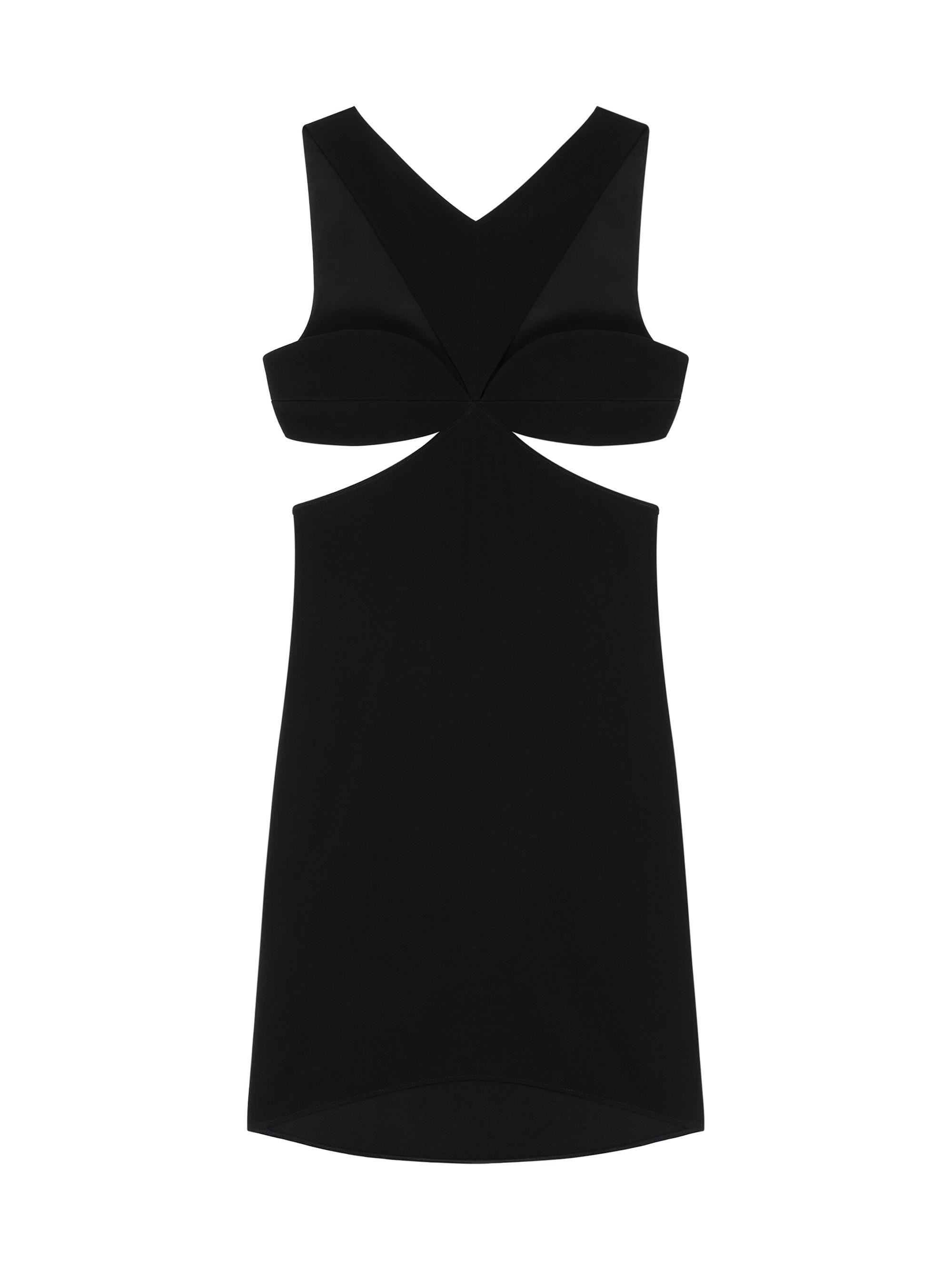 Givenchy Cut Out Dress in Crepe Satin with Rhinestones Details