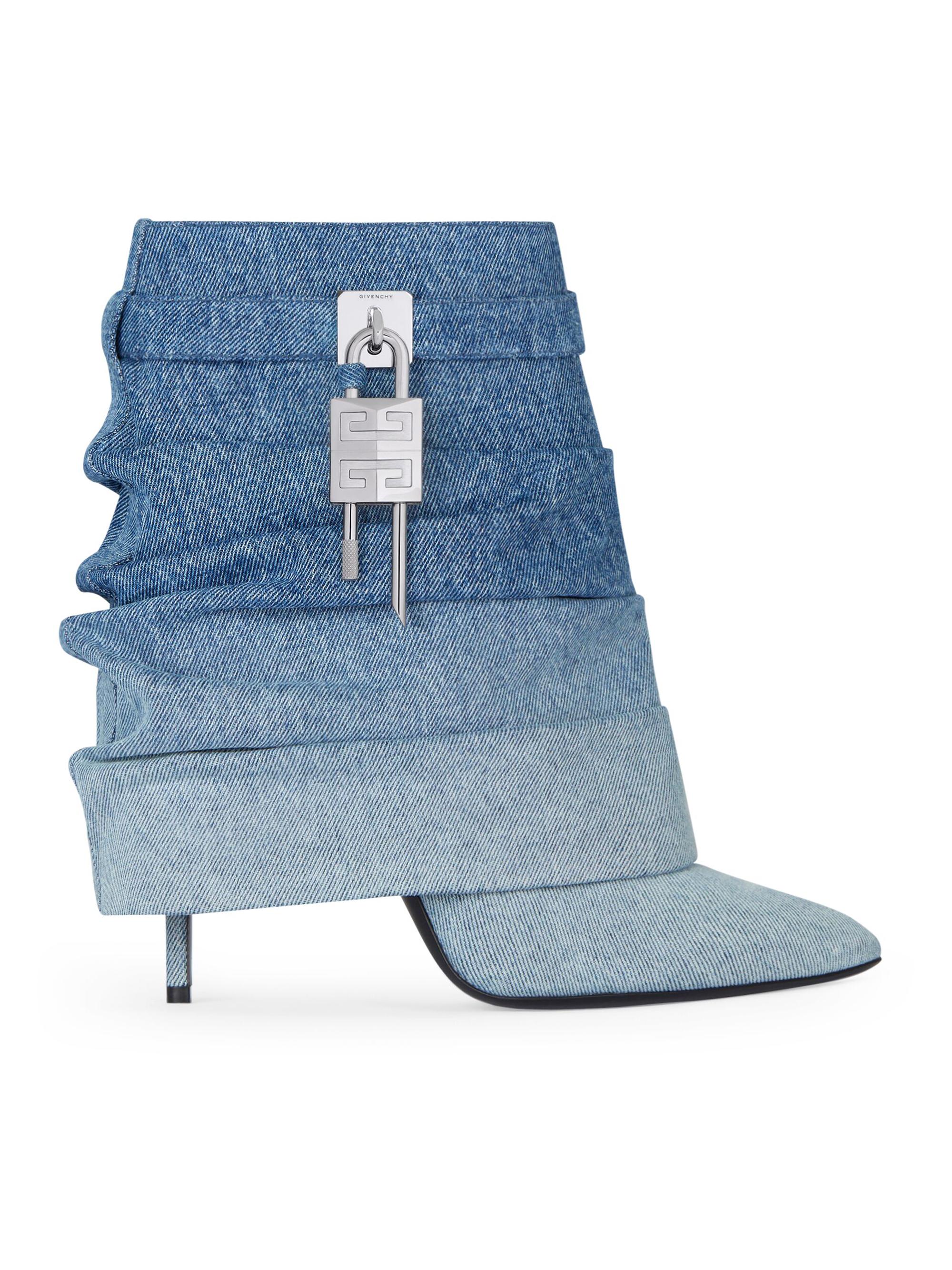 Givenchy Women's Shark Lock Stiletto Ankle Boots - Medium Blue