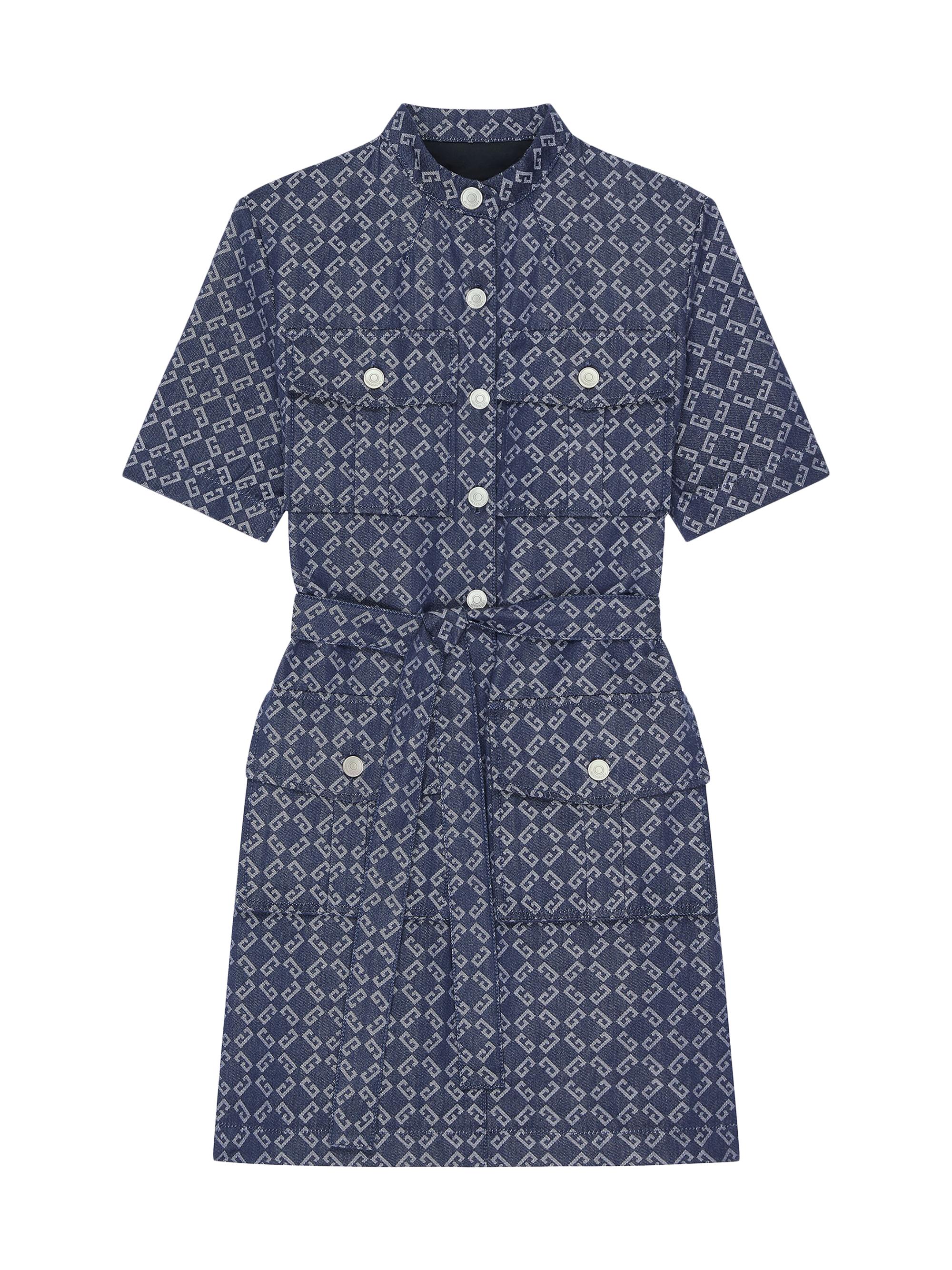 Givenchy Women's Safari Dress in Monogram 72 Denim - Denim Blue