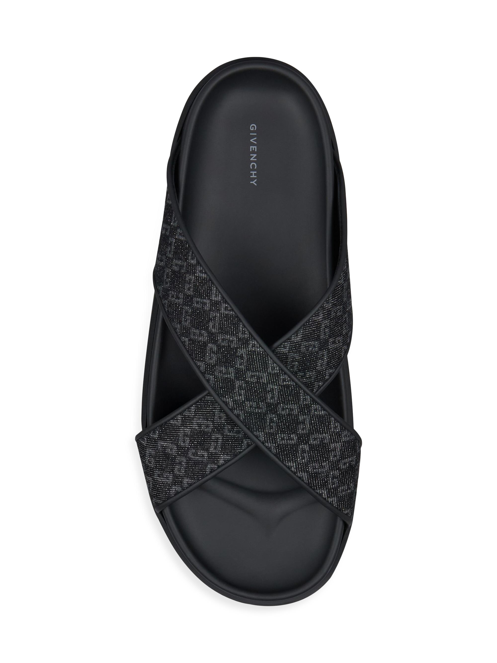 Givenchy G Plage Flat Mules in Monogram 72 Denim | Saks Fifth Avenue