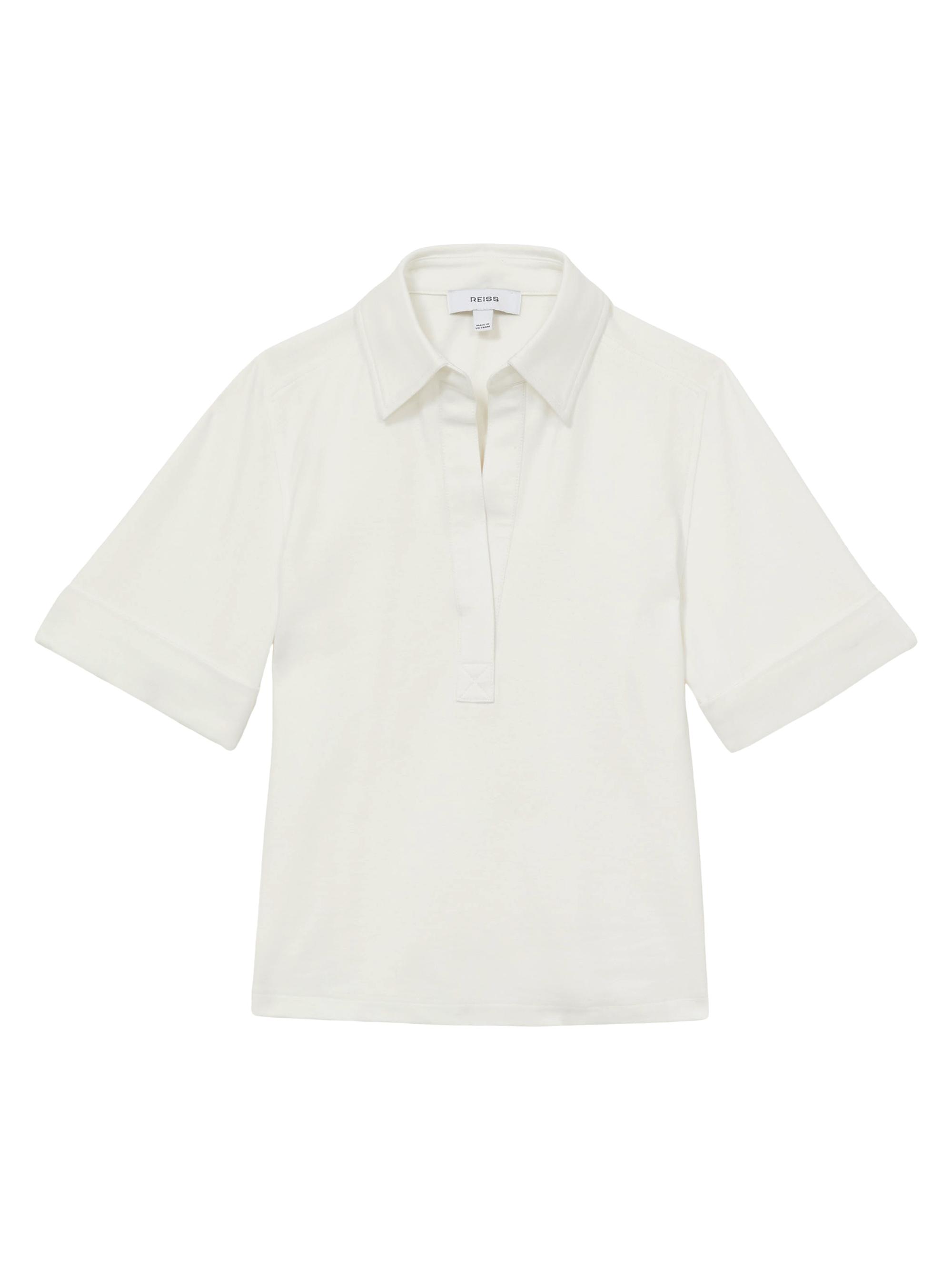 Reiss Women's Astrid Johnny Collar Top - Cream