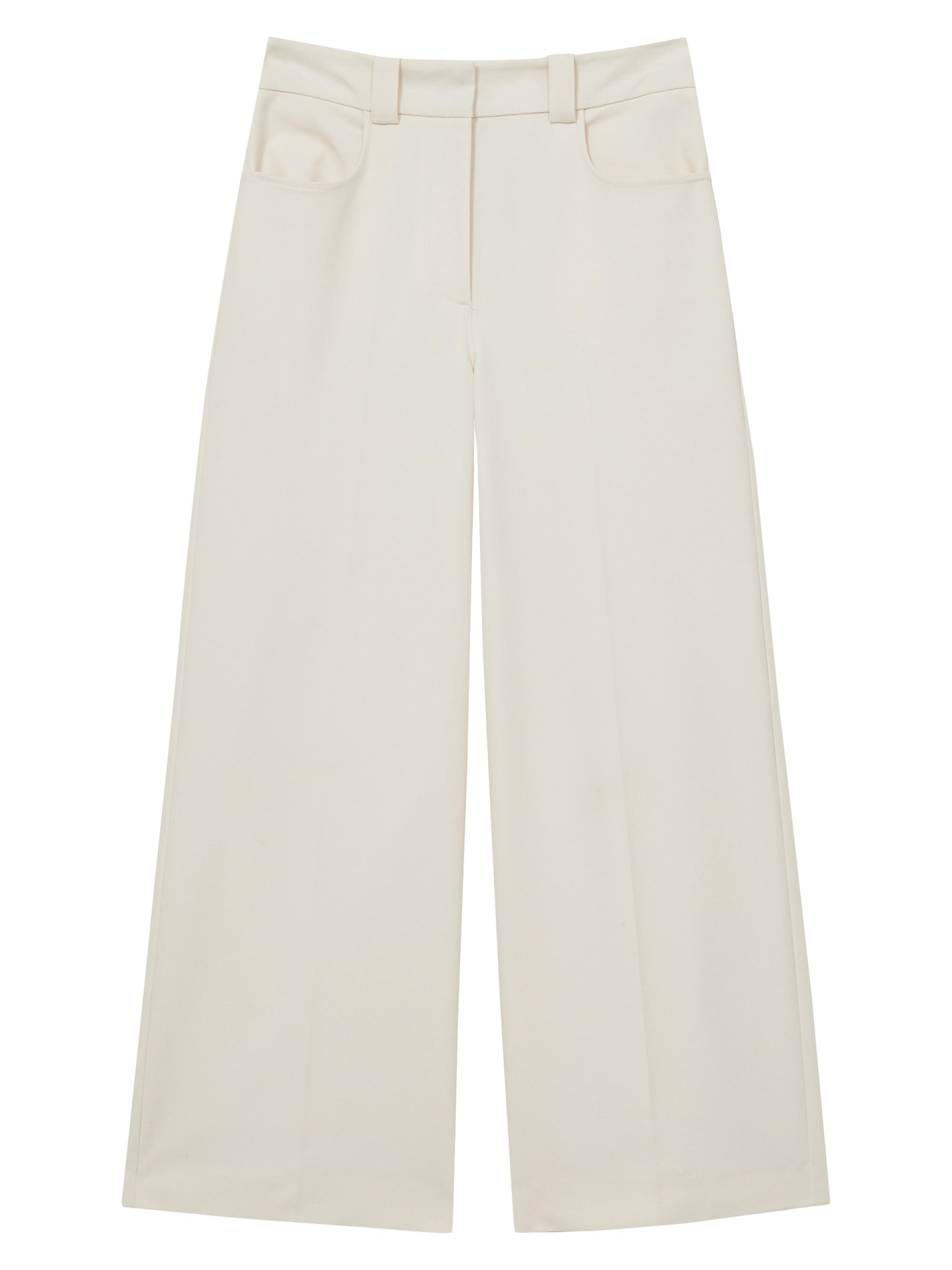 Reiss Women's Myrtle Culotte-Style Wide-Leg Trousers - Cream
