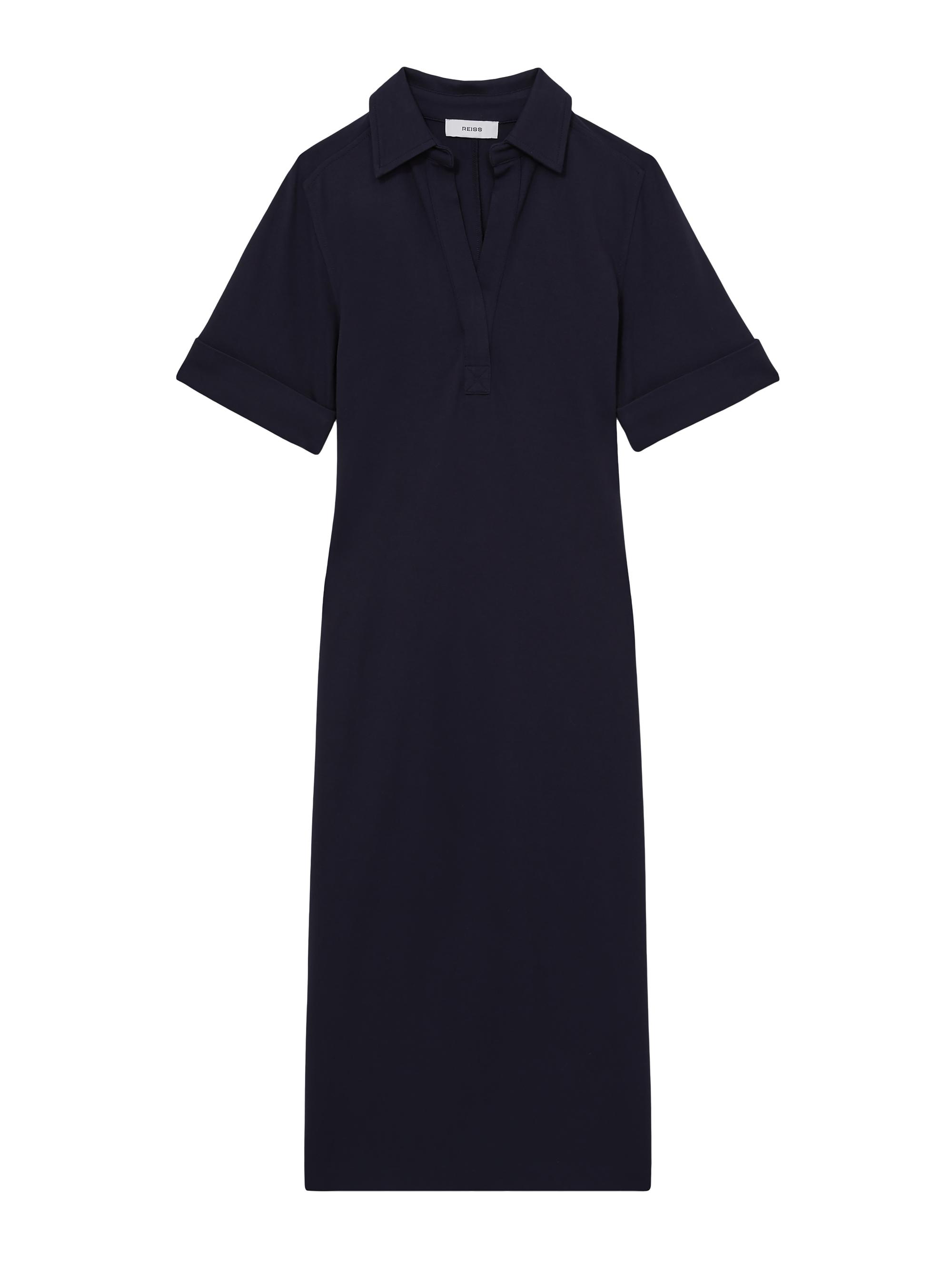 Reiss Women's Astrid Johnny Collar Midi-Dress - Navy