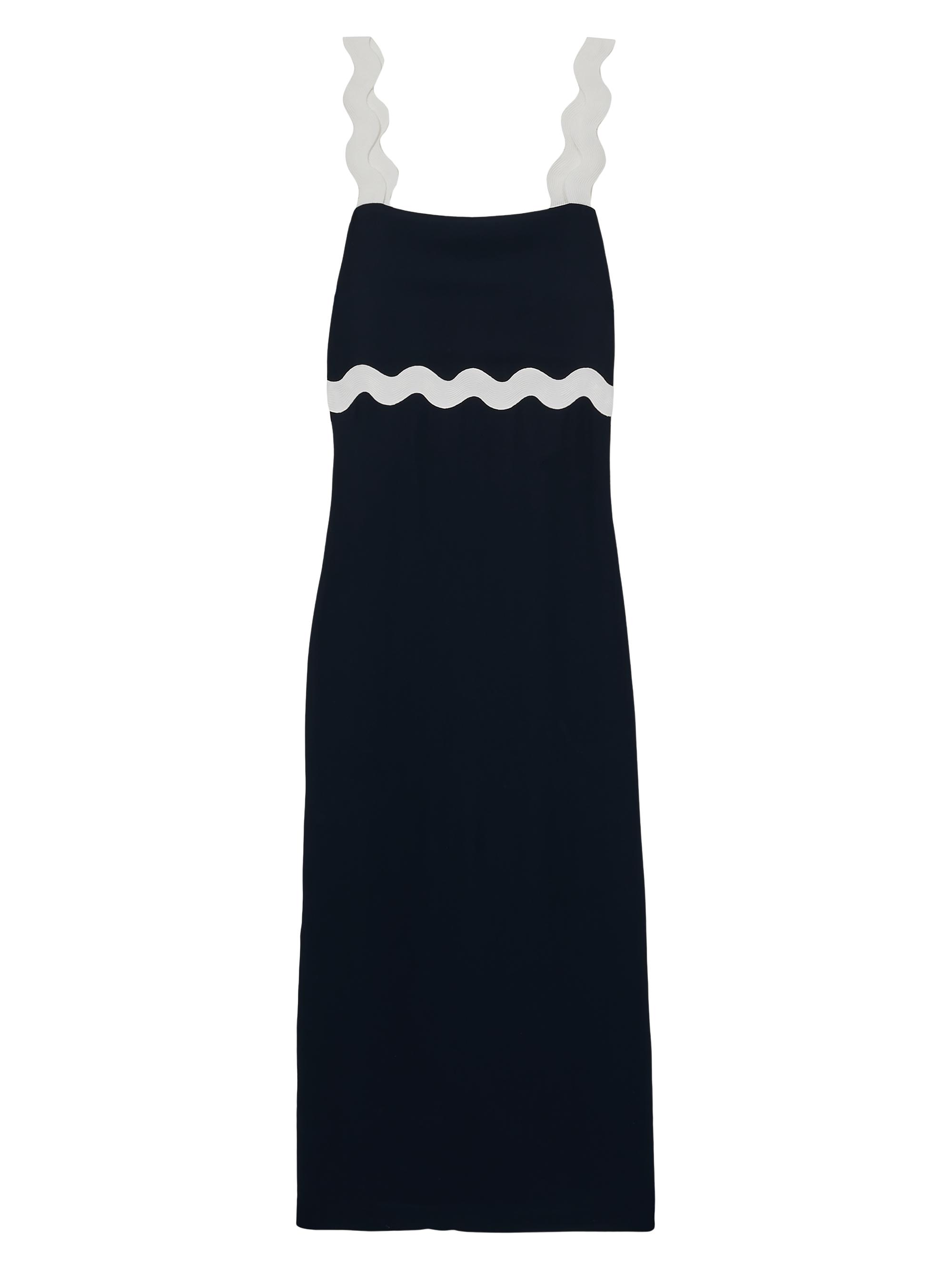 Reiss Women's Asher Wave Slip Midi-Dress - Navy