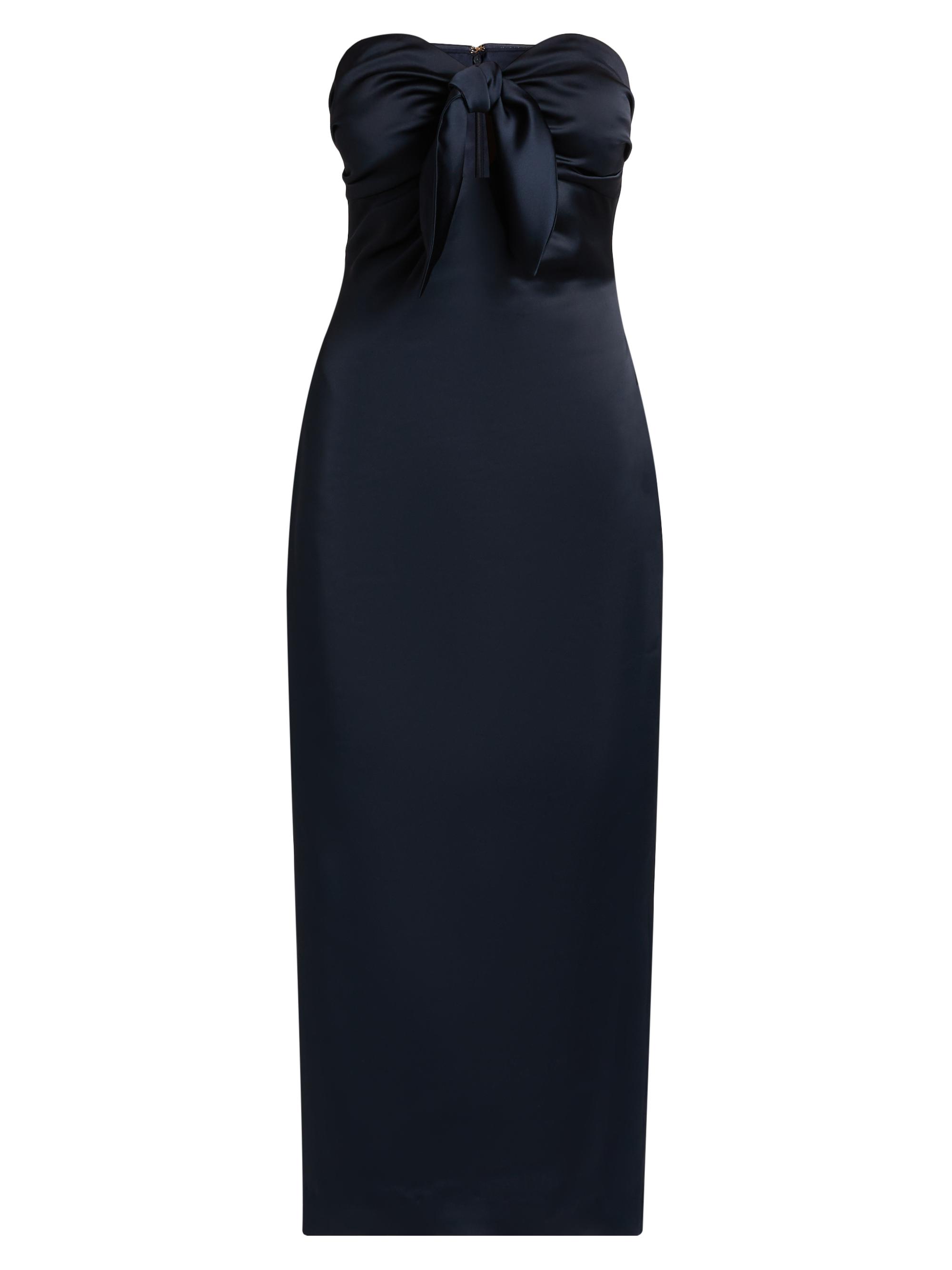 Ramy Brook Women's Orion Knotted Satin Midi-Dress - Navy