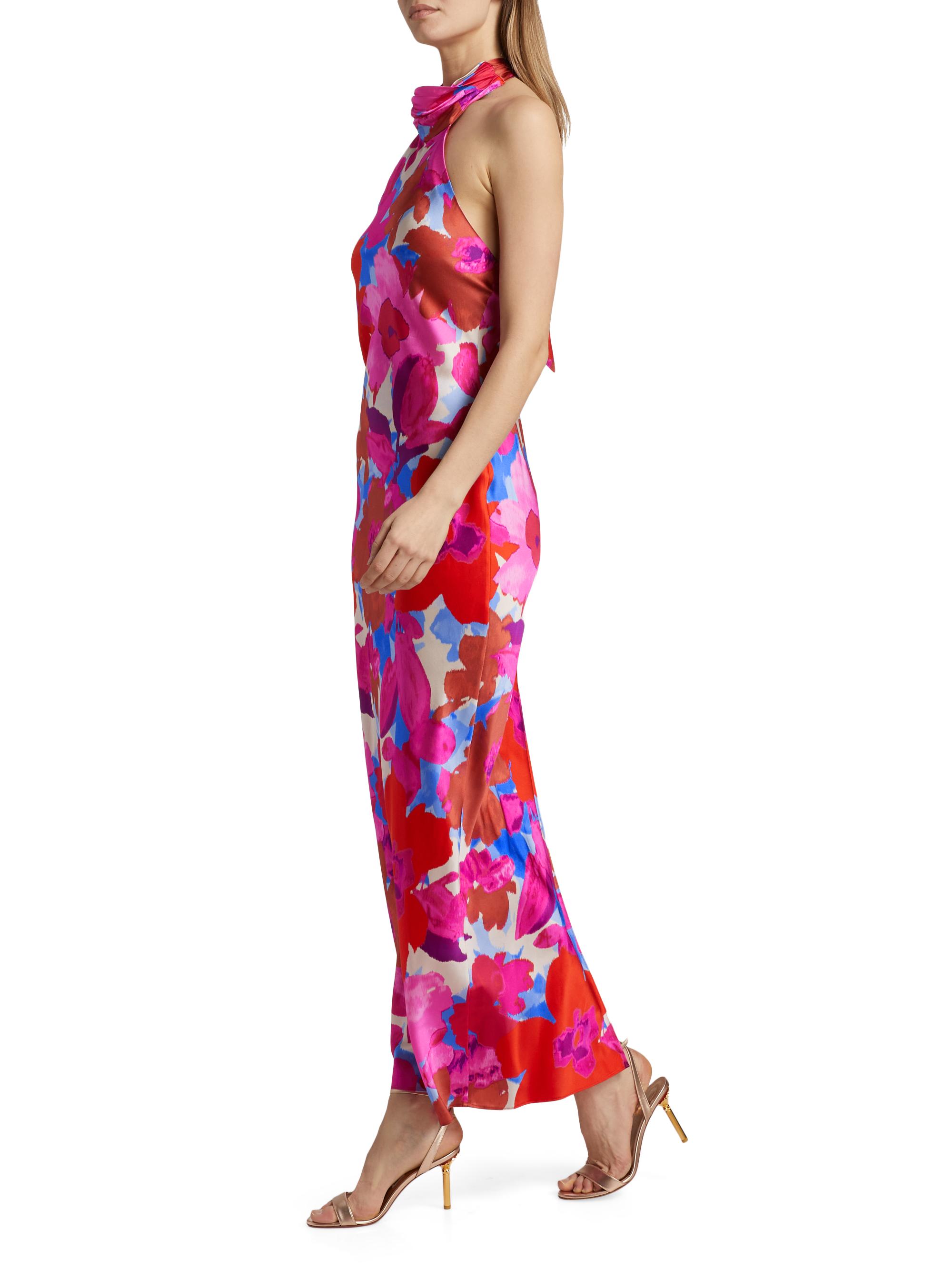 Ramy Brook Tatiana Floral Stretch Silk Halter Gown | Saks Fifth Avenue