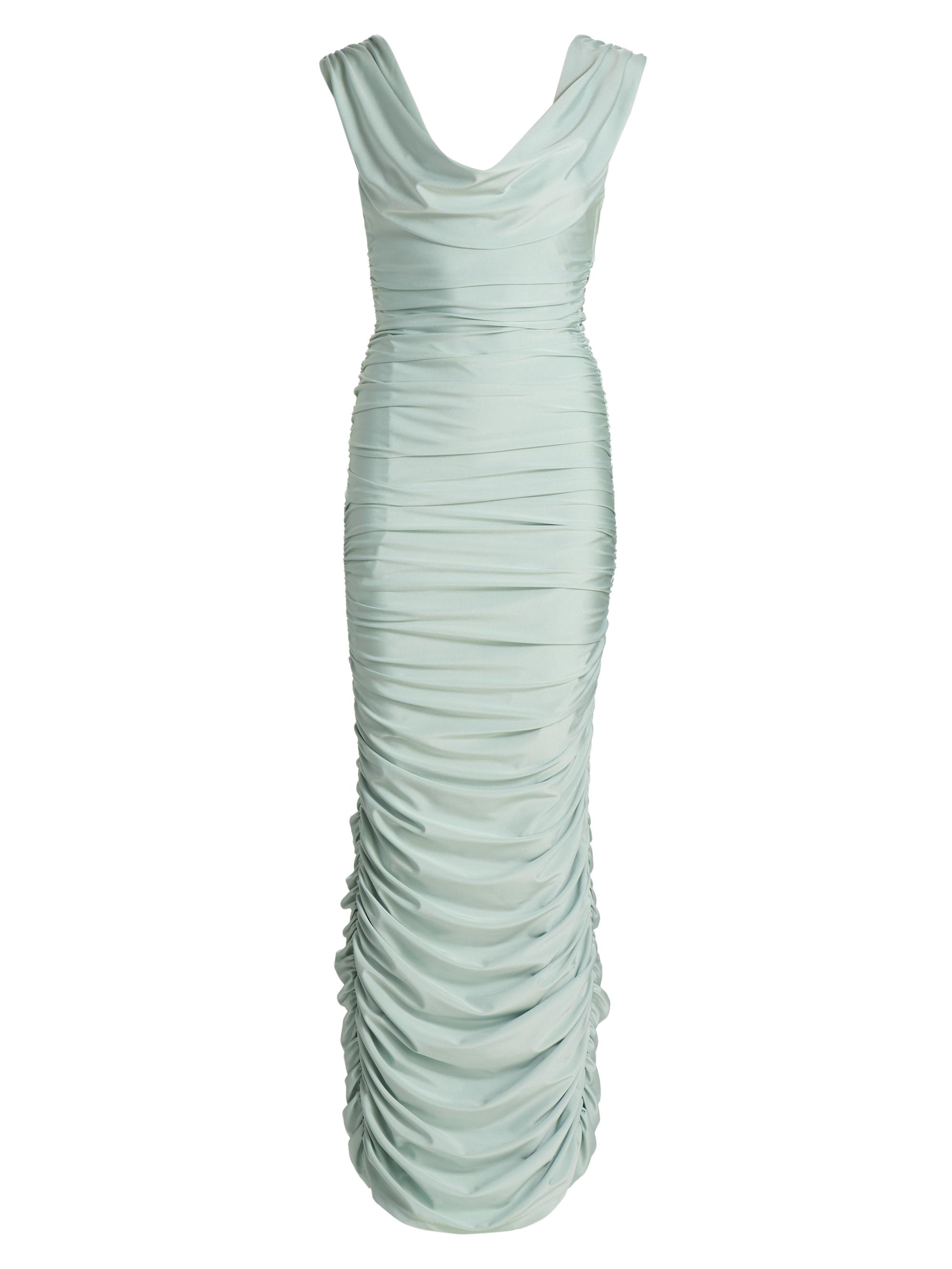 Black Halo Women's Evangeline Ruched Gown - Creme De Menthe