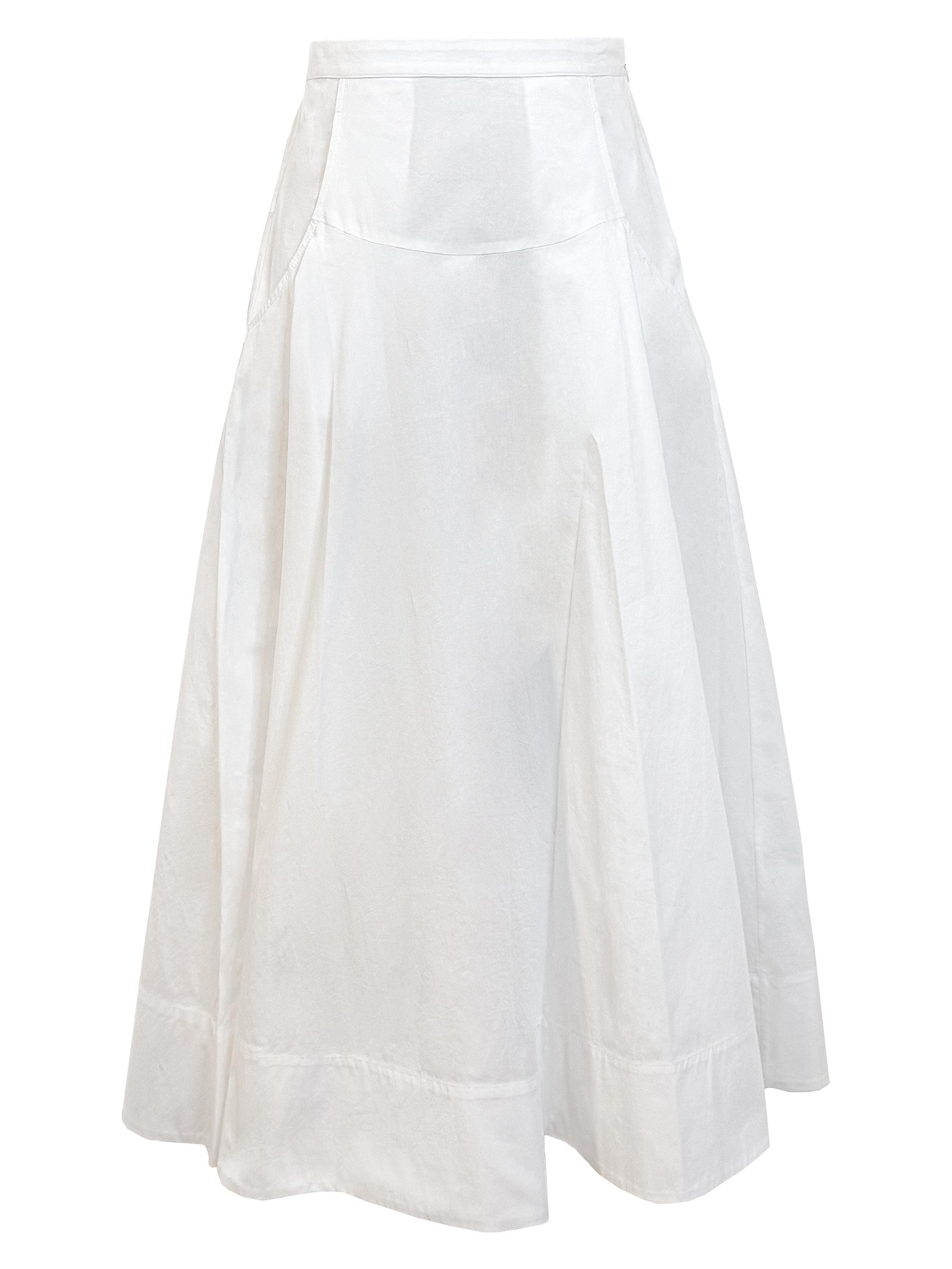 Secret Mission Women's Bridge Hampton Paloma Cotton Poplin Midi-Skirt - Off White