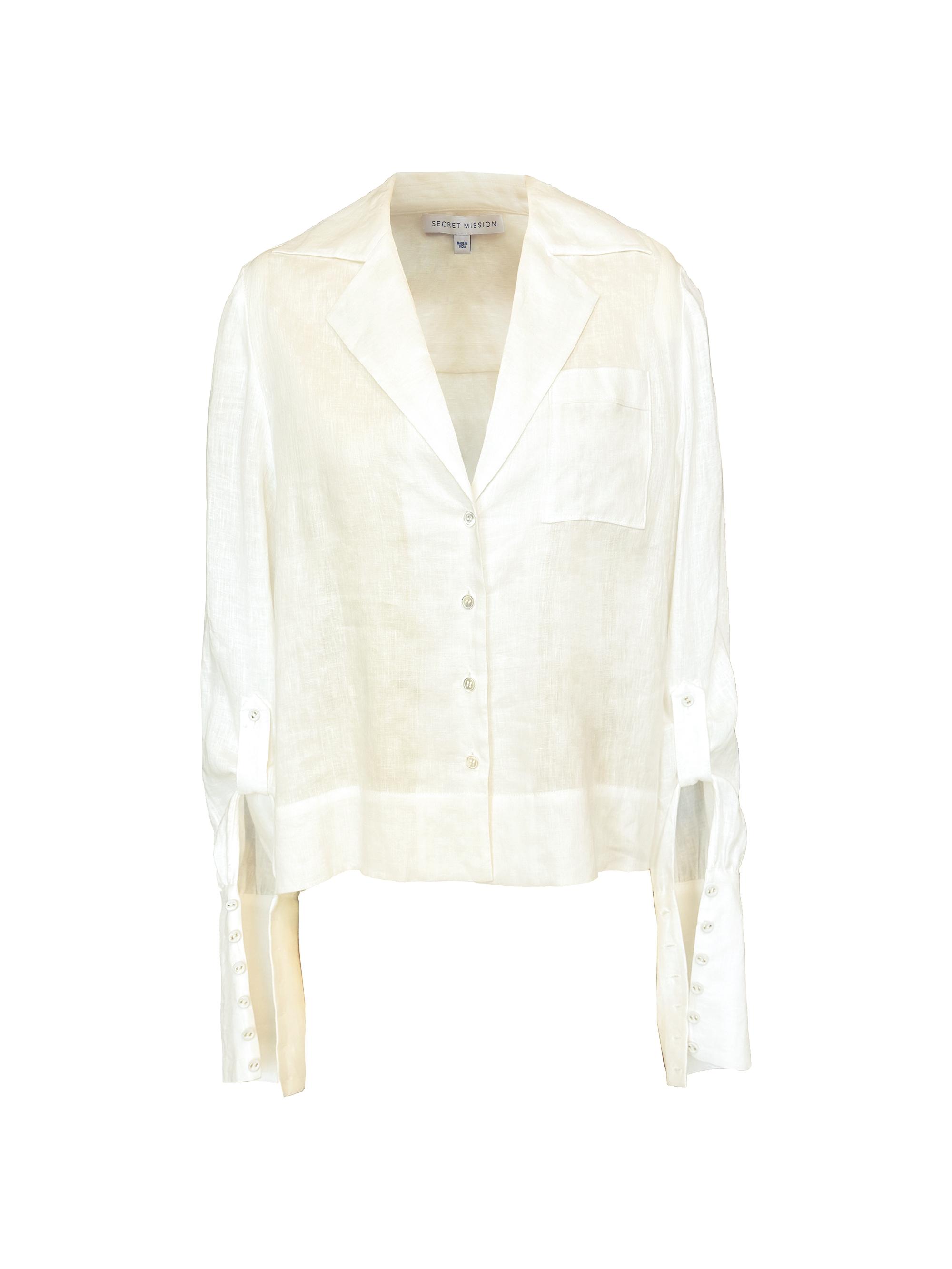 Secret Mission Women's Chelsea Clarissa Relaxed-Fit Linen Shirt - Off White