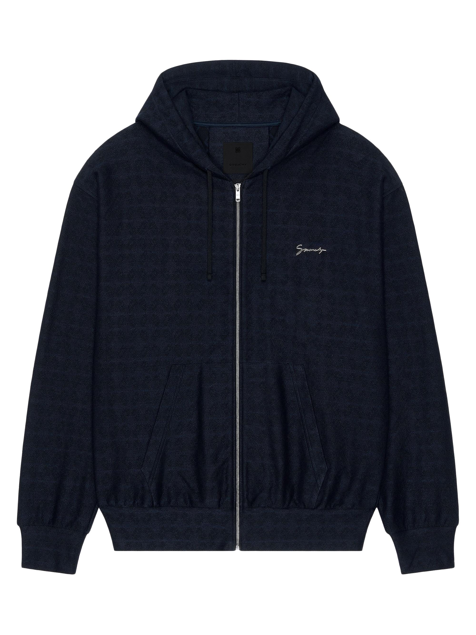 Givenchy Zipped Hoodie in Fleece with Stamp Print | Saks Fifth Avenue