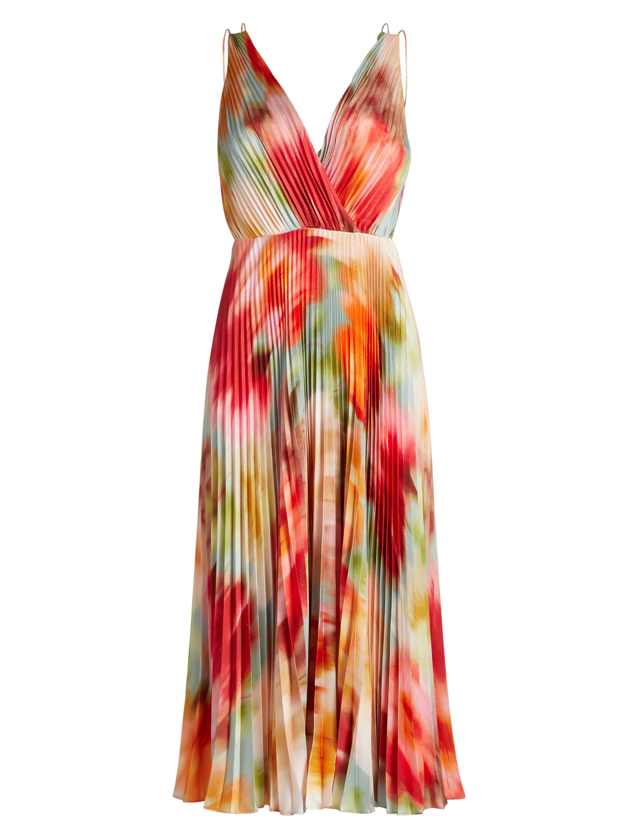 As It May Women's Nylah Printed Satin Midi-Dress - Blurred Garden