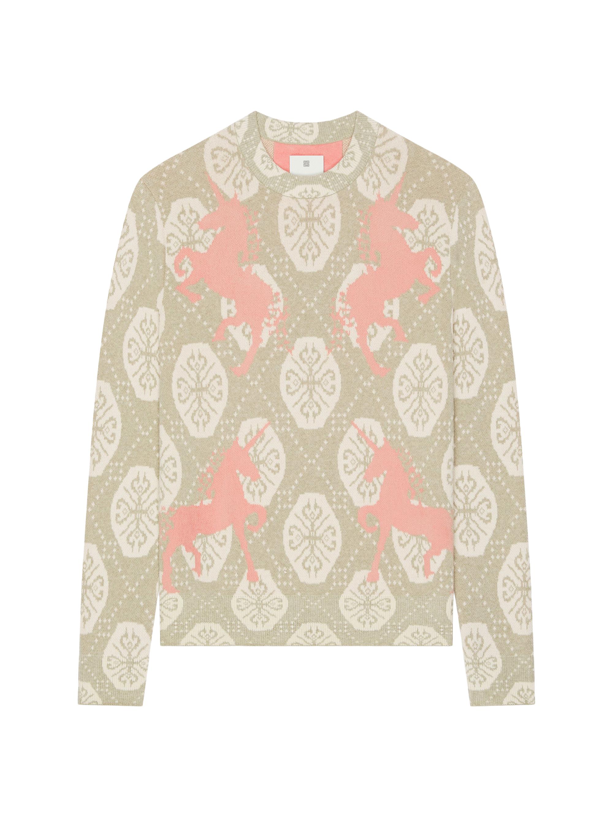 Givenchy Men's Sweater in Unicorns Jacquard - Light Beige