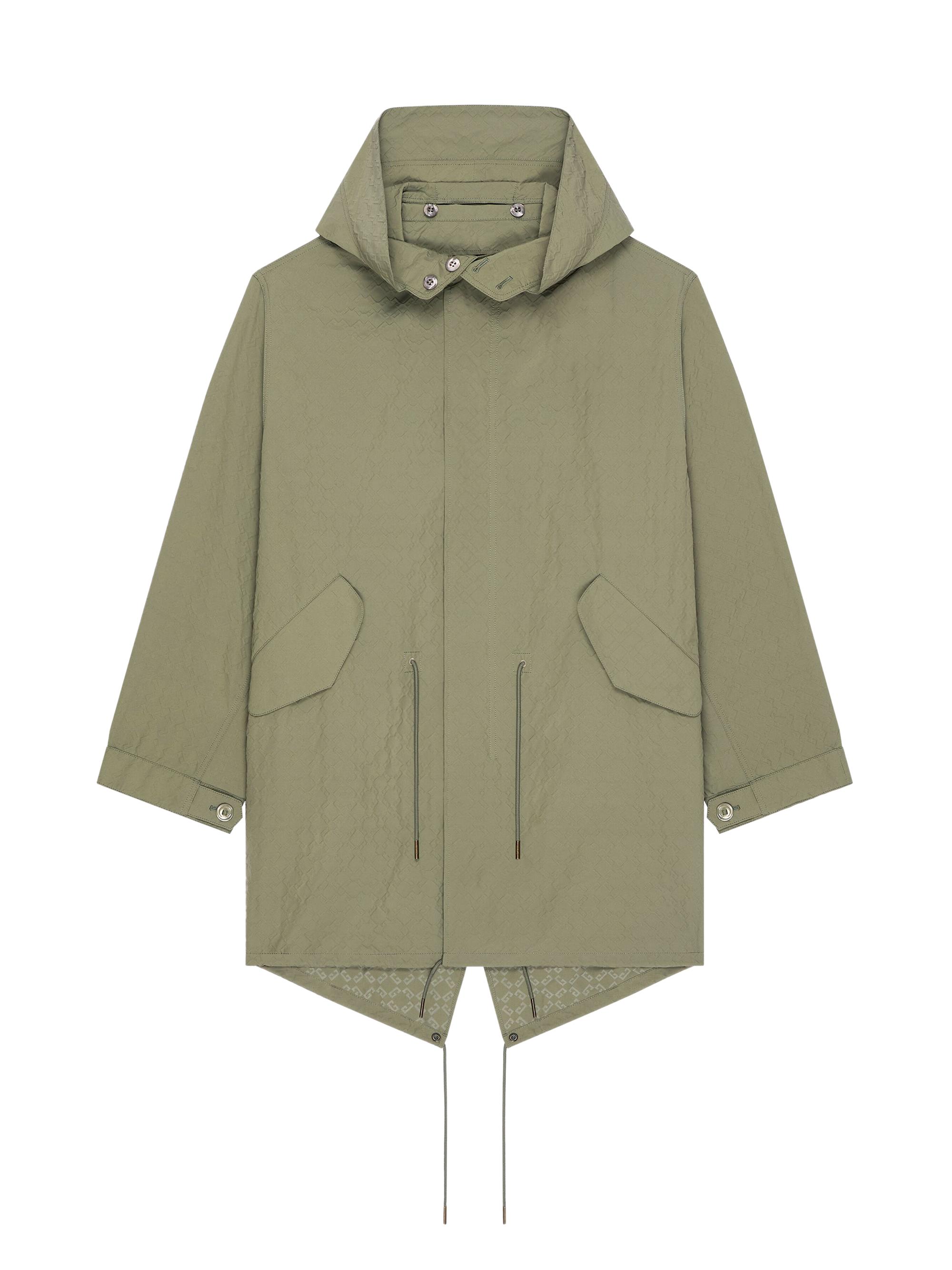 Givenchy Men's Parka Jacket in Textured Monogram 72 - Almond Green