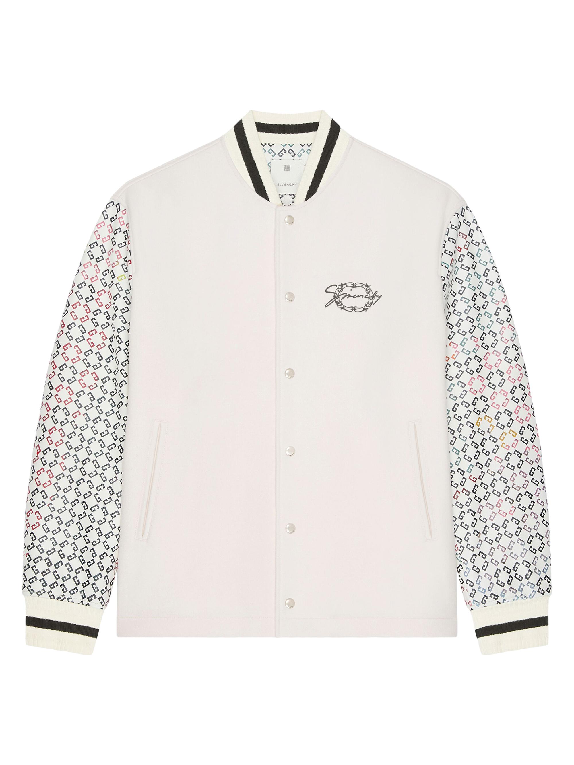 Givenchy Men's Varsity Jacket in Wool and Monogram 72 Leather - Multicolored