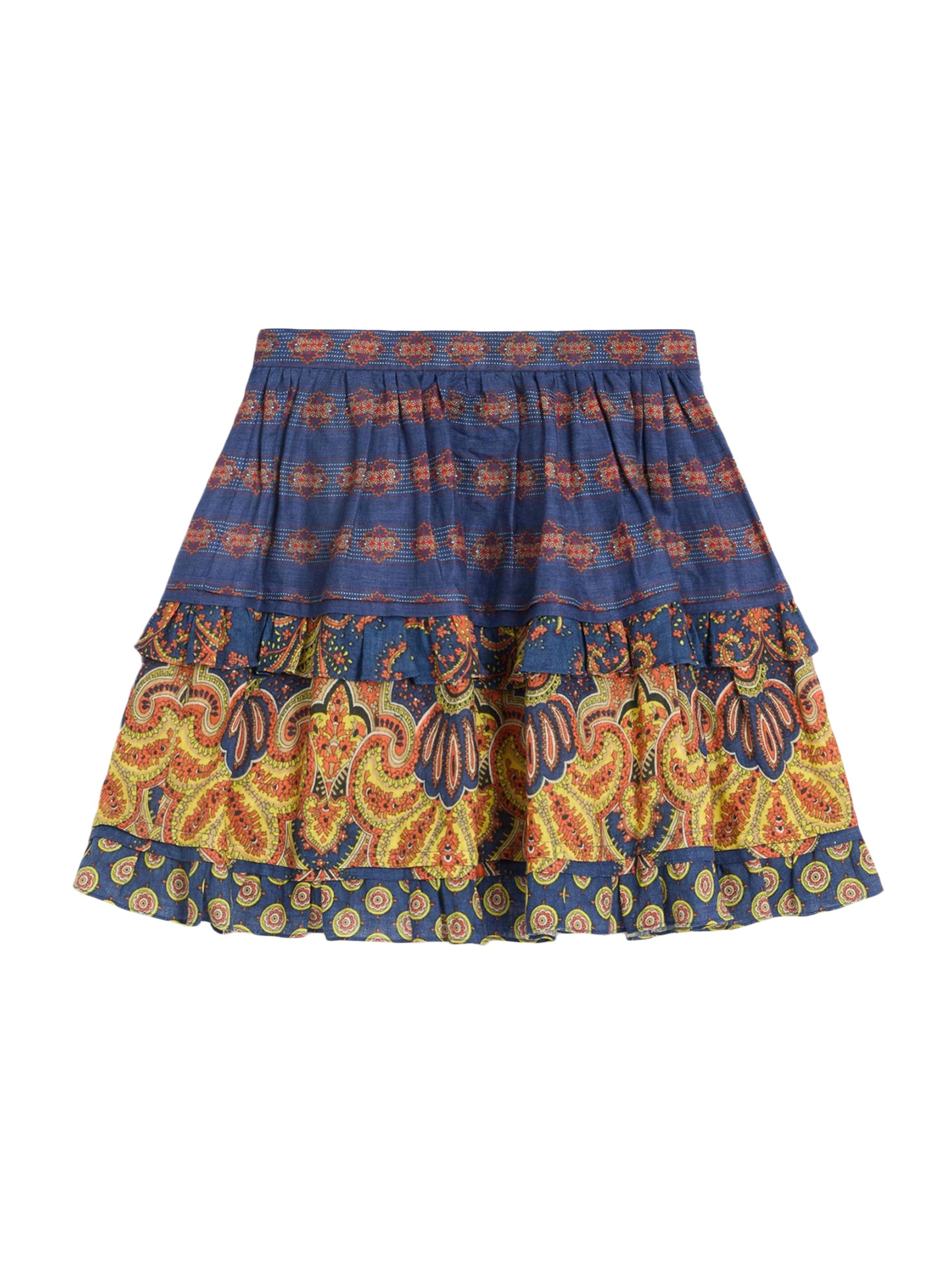 Valentino Garavani Women's Skirt in Lino Paisley Medaglioni Voyage Imaginaire - Indigo Multicolour