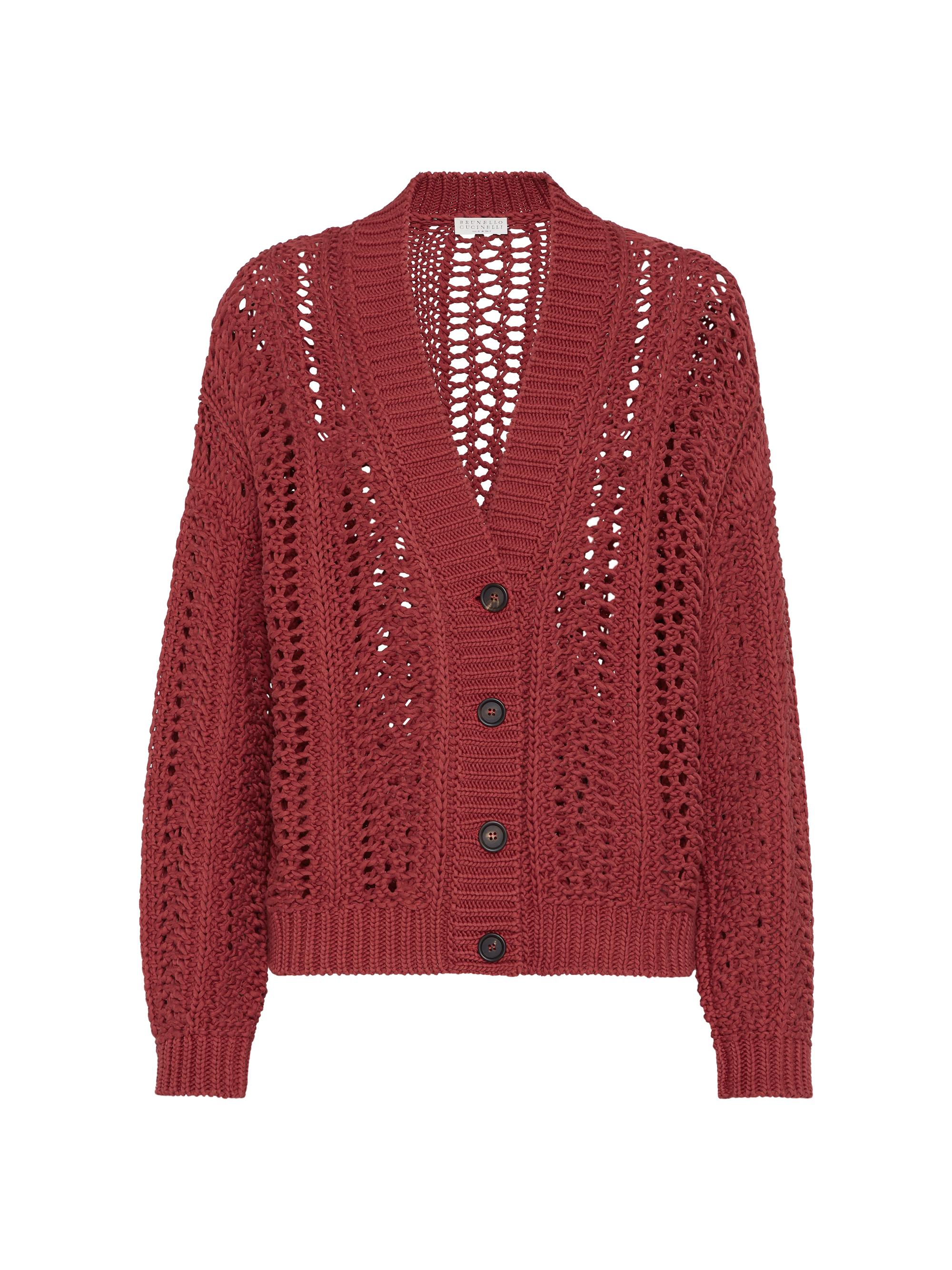 Brunello Cucinelli Women's Cotton Ribbed Net Cardigan - Beige