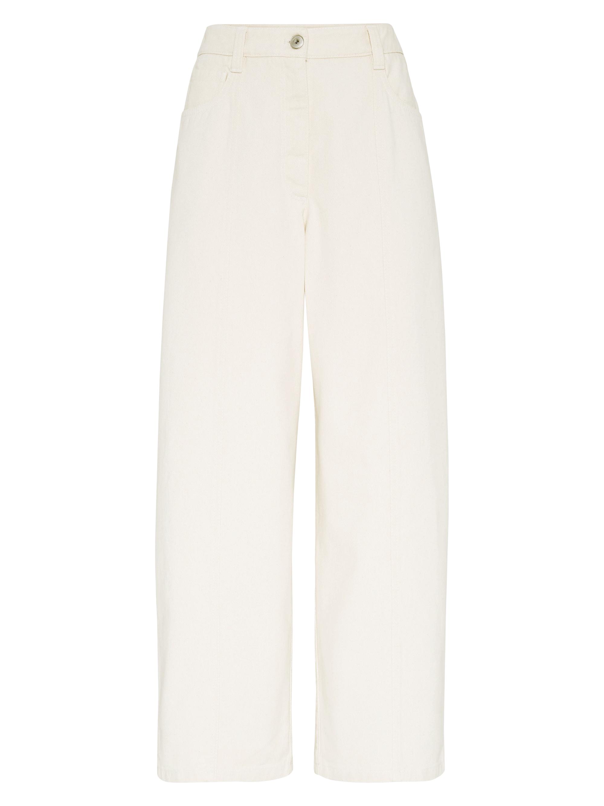 Brunello Cucinelli Women's Dyed Denim Cropped Jeans - Ecru