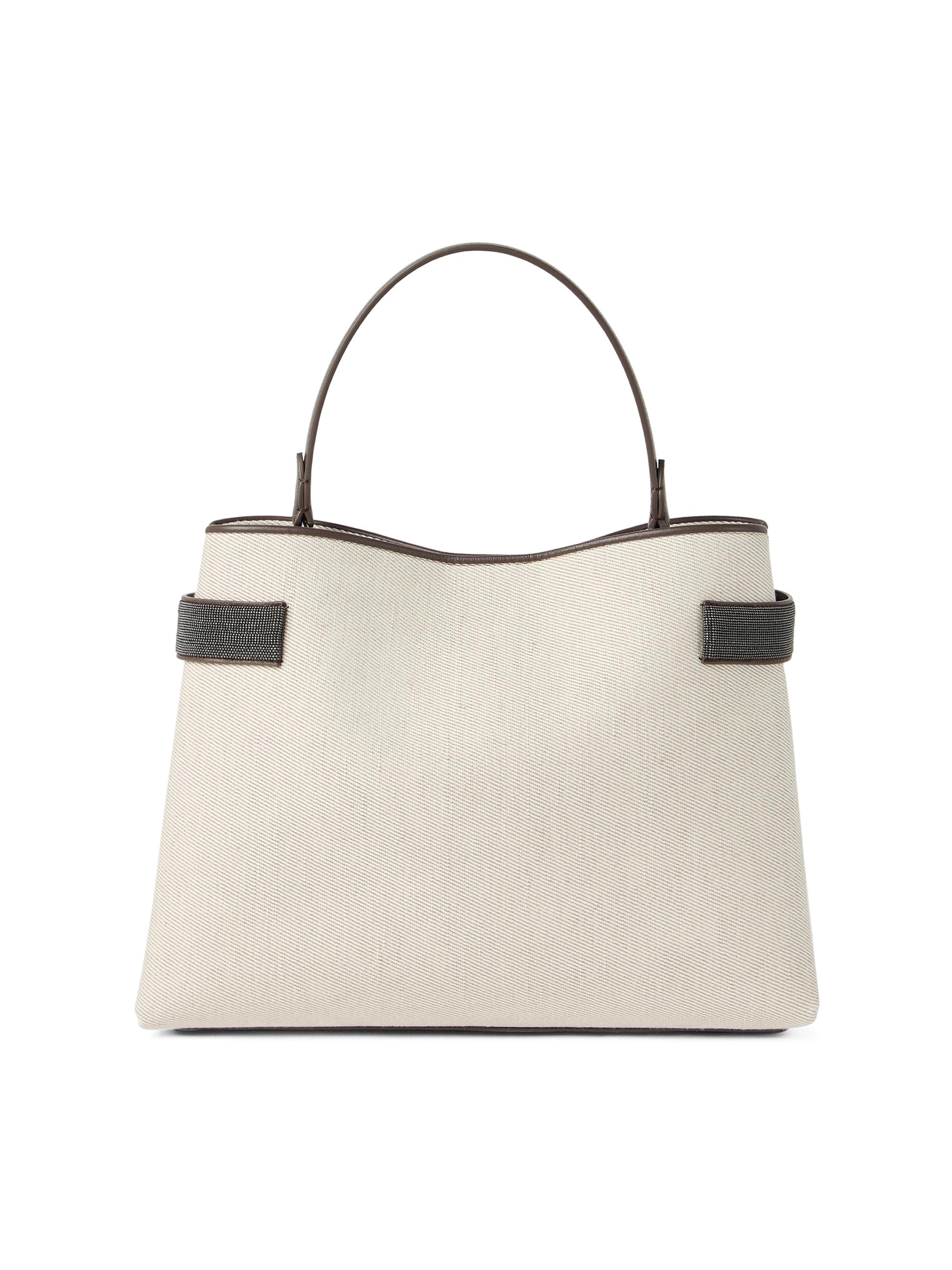 Brunello Cucinelli Women's Essence Top Handle Bag in Cotton and Linen - Avio Blue