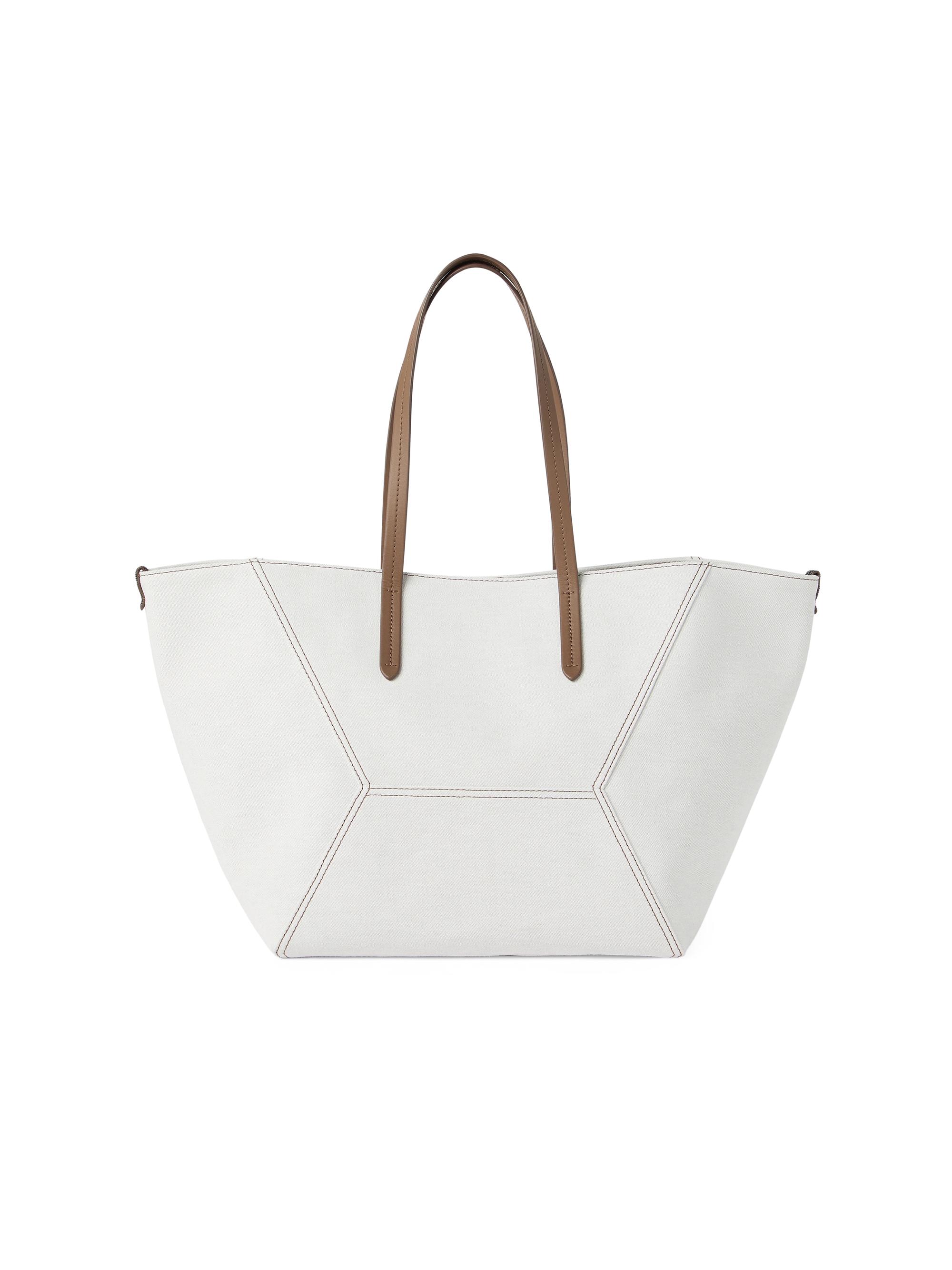 Brunello Cucinelli Women's Duo Tote Bag in Cotton - Chalk